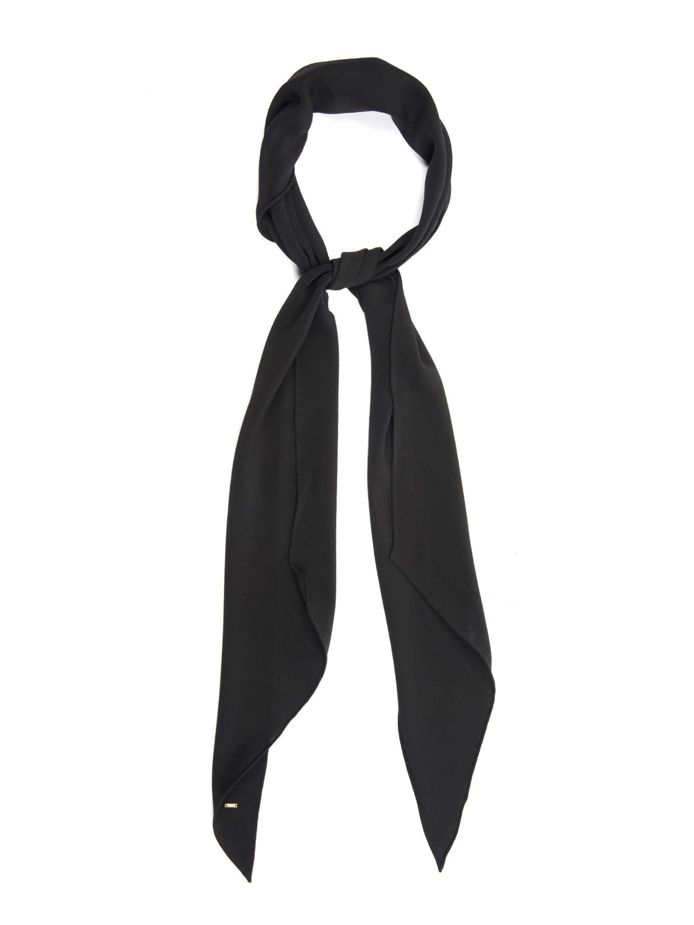 Saint Laurent Silk-crepe Scarf in Black | Lyst