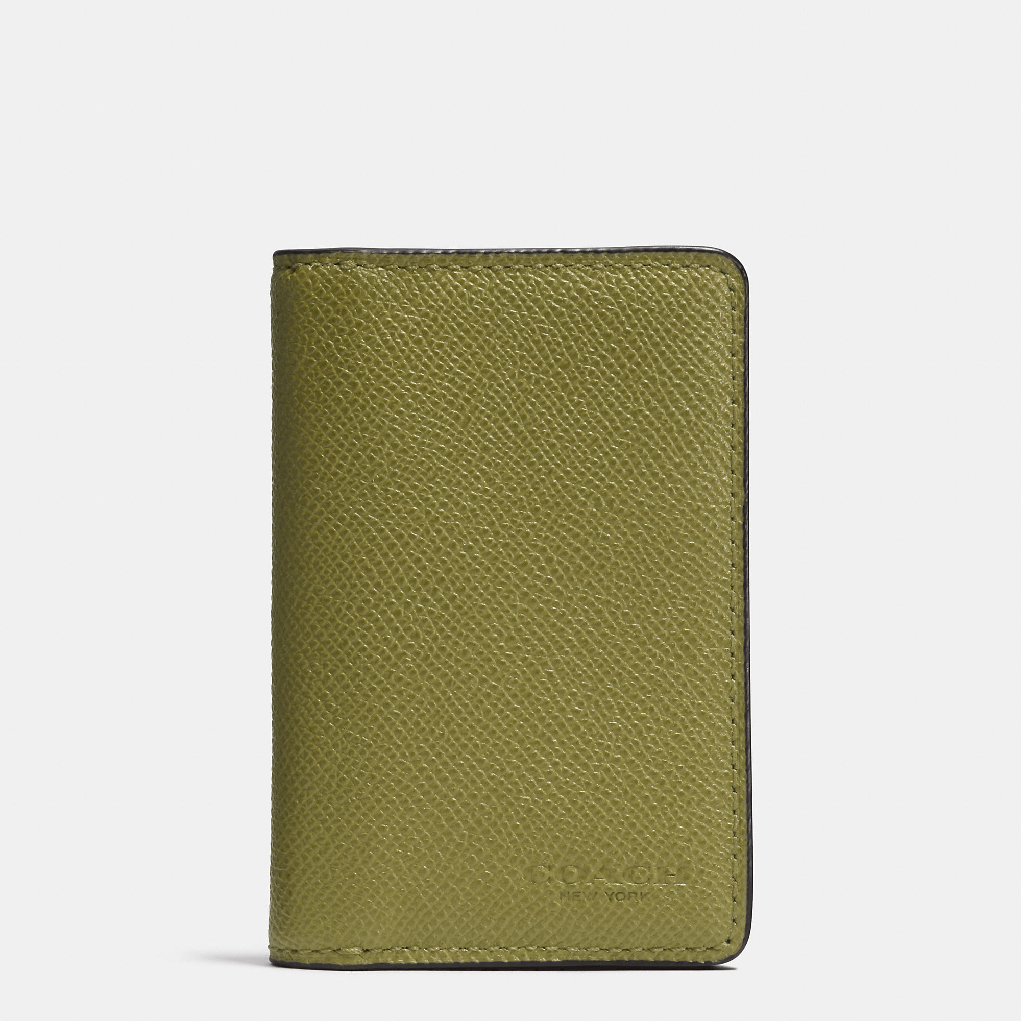 Coach Card Wallet In Crossgrain Leather in Green for Men (MOSS) | Lyst