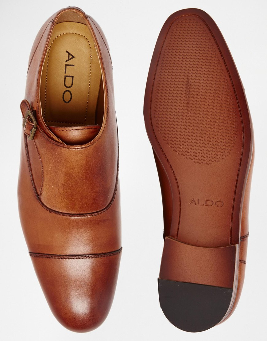 ALDO Leather Wadoniel Monk Shoes Brown for Men - Lyst