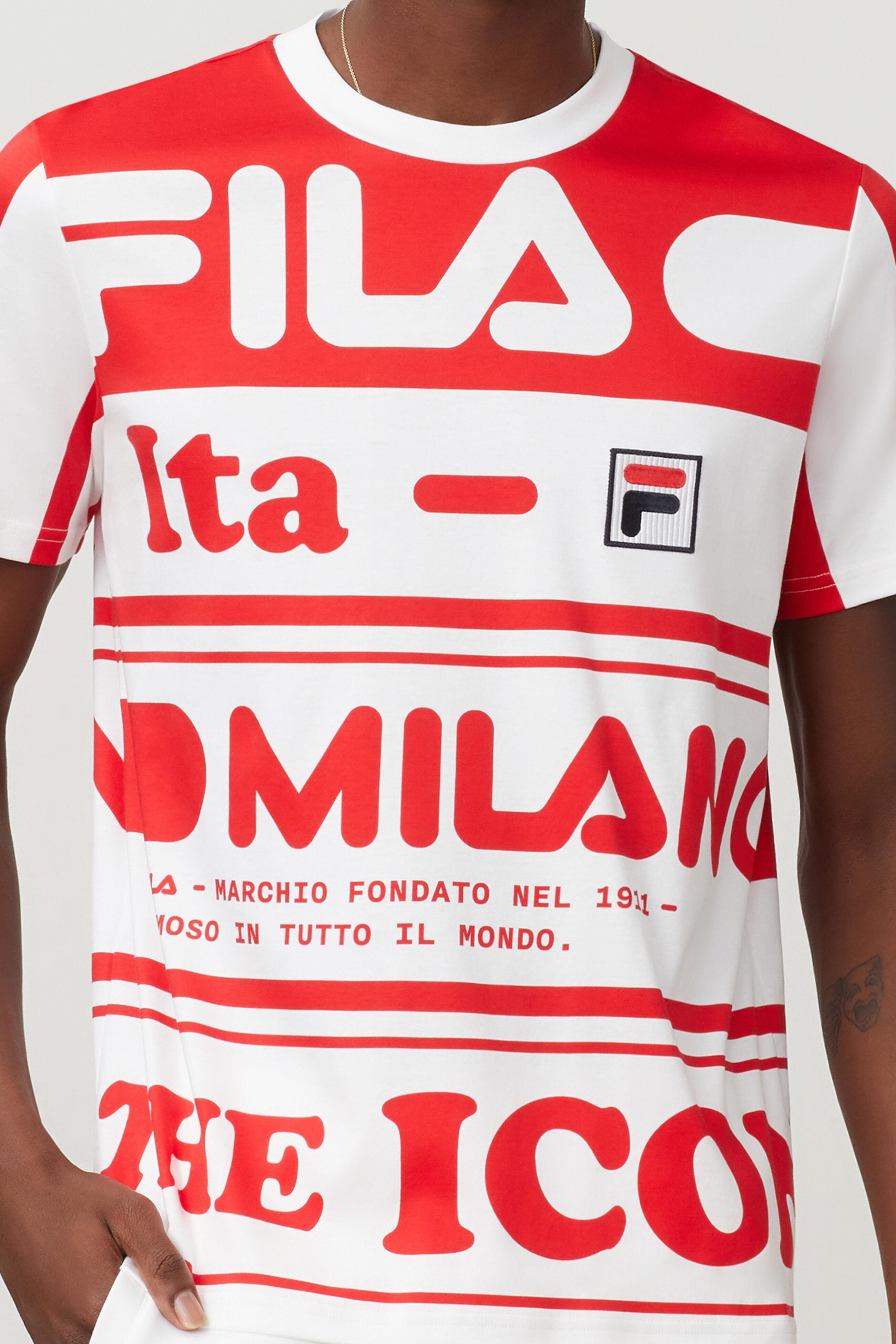 Fila Milano Printed Cotton Tee in Red 