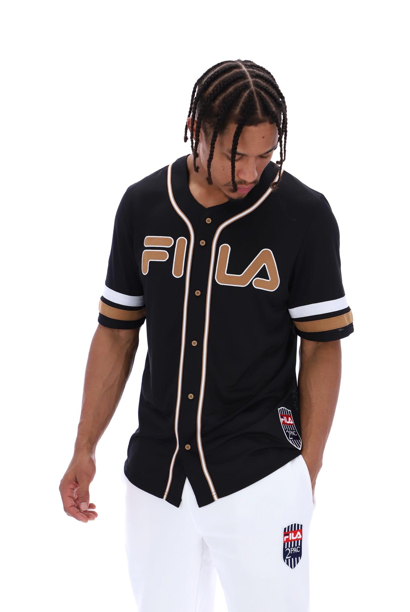 Fila Tupac Baseball Jersey Shirt in Black | Lyst UK