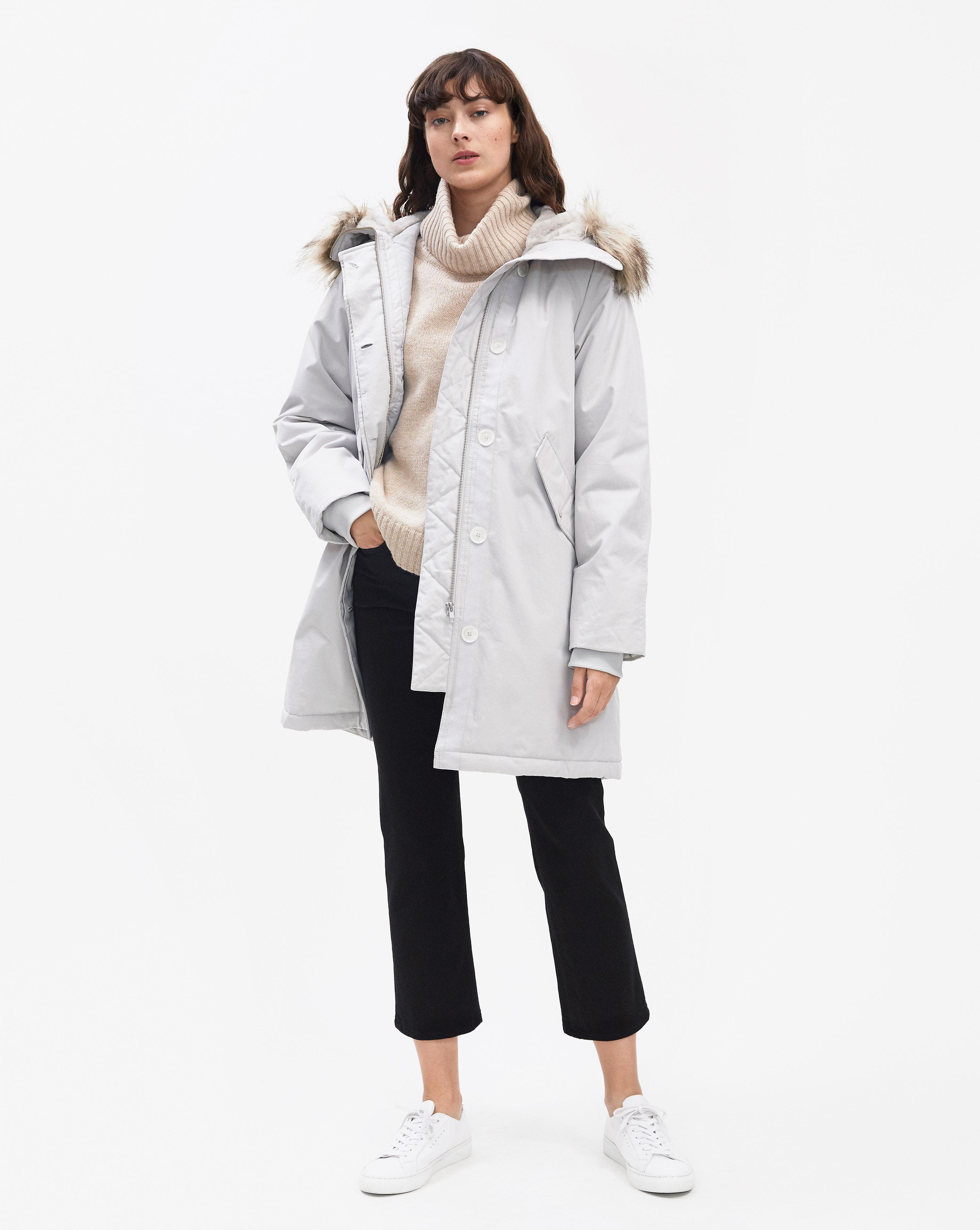 Filippa K Greta Parka Chalk - Lyst