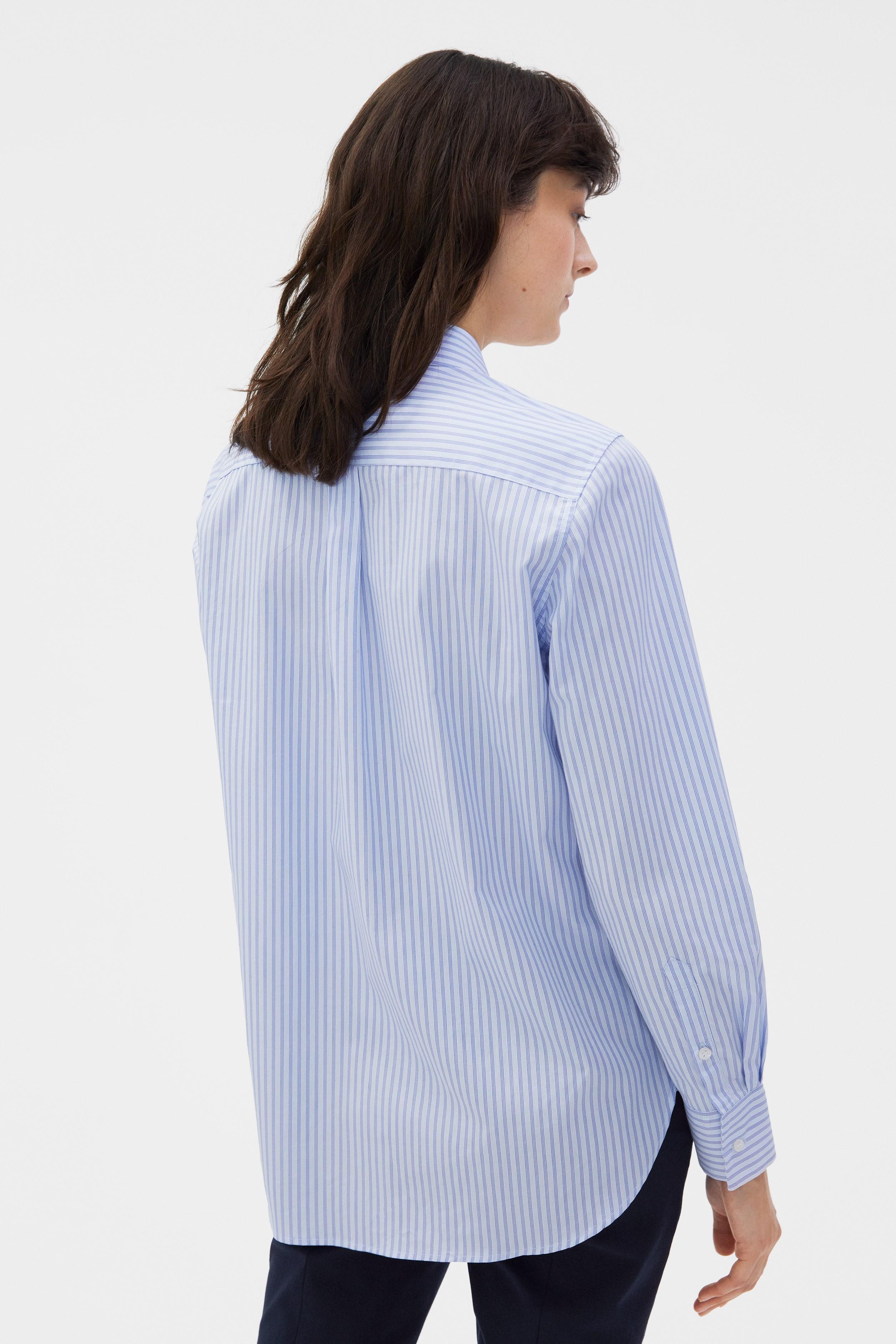 Filippa K Cotton Jane Striped Shirt in Blue Stripe (Blue) | Lyst UK