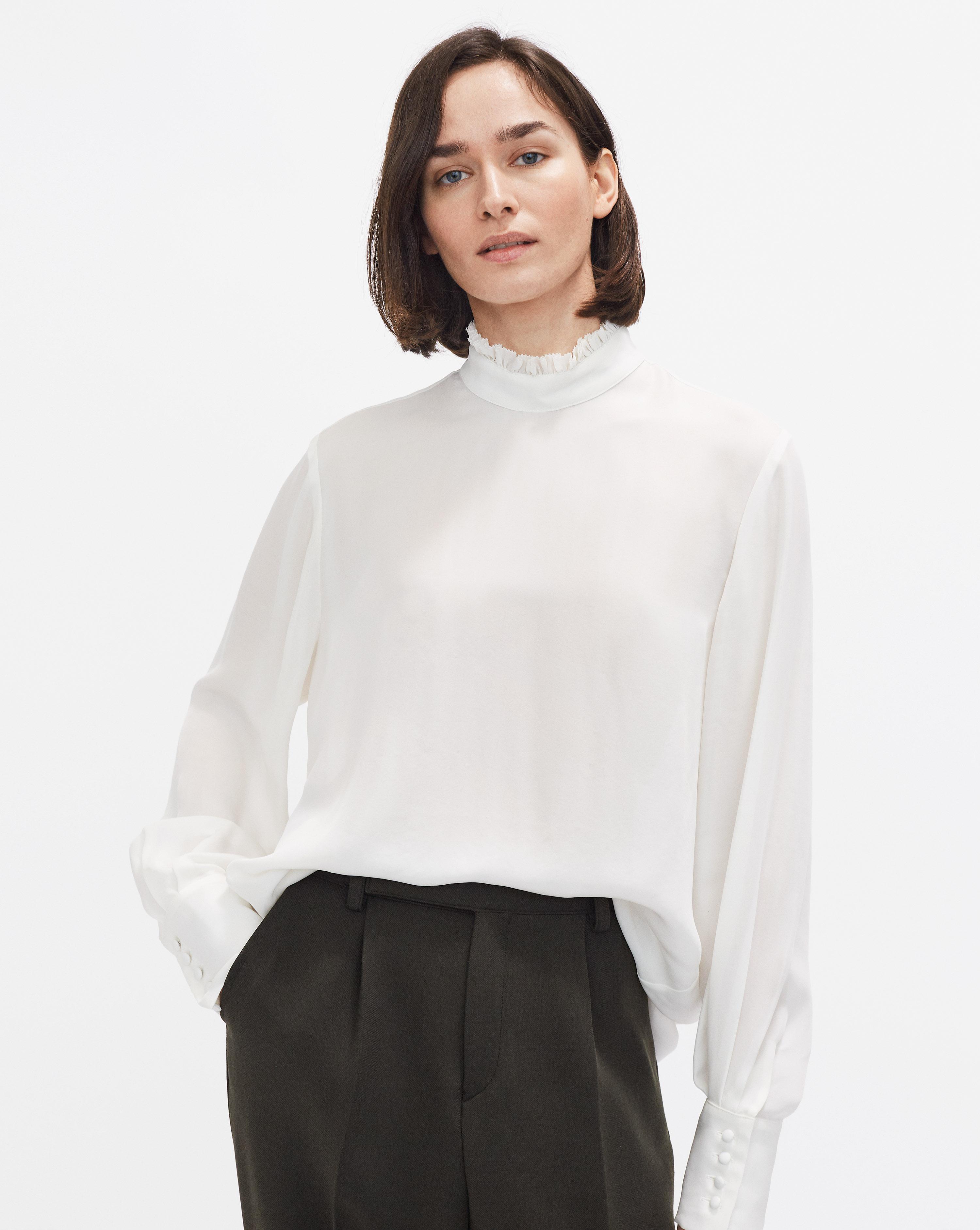 silk off white blouse