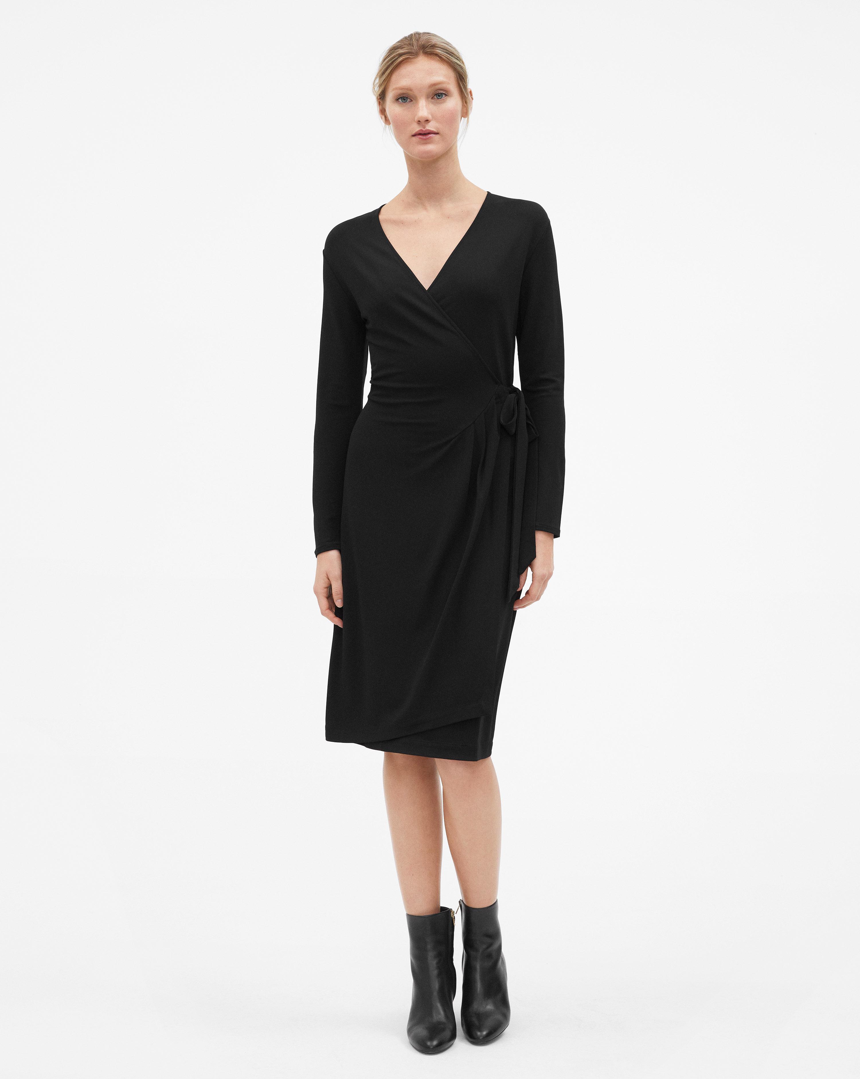 Filippa K Synthetic Drapey Crepe Wrap Dress Black | Lyst Canada