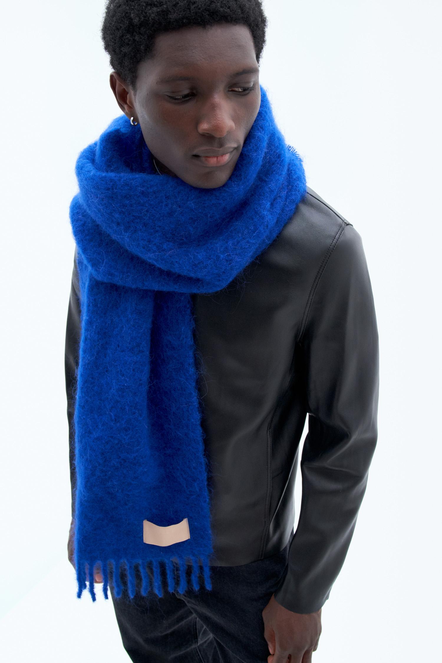 Cobalt blue cashmere scarf sale