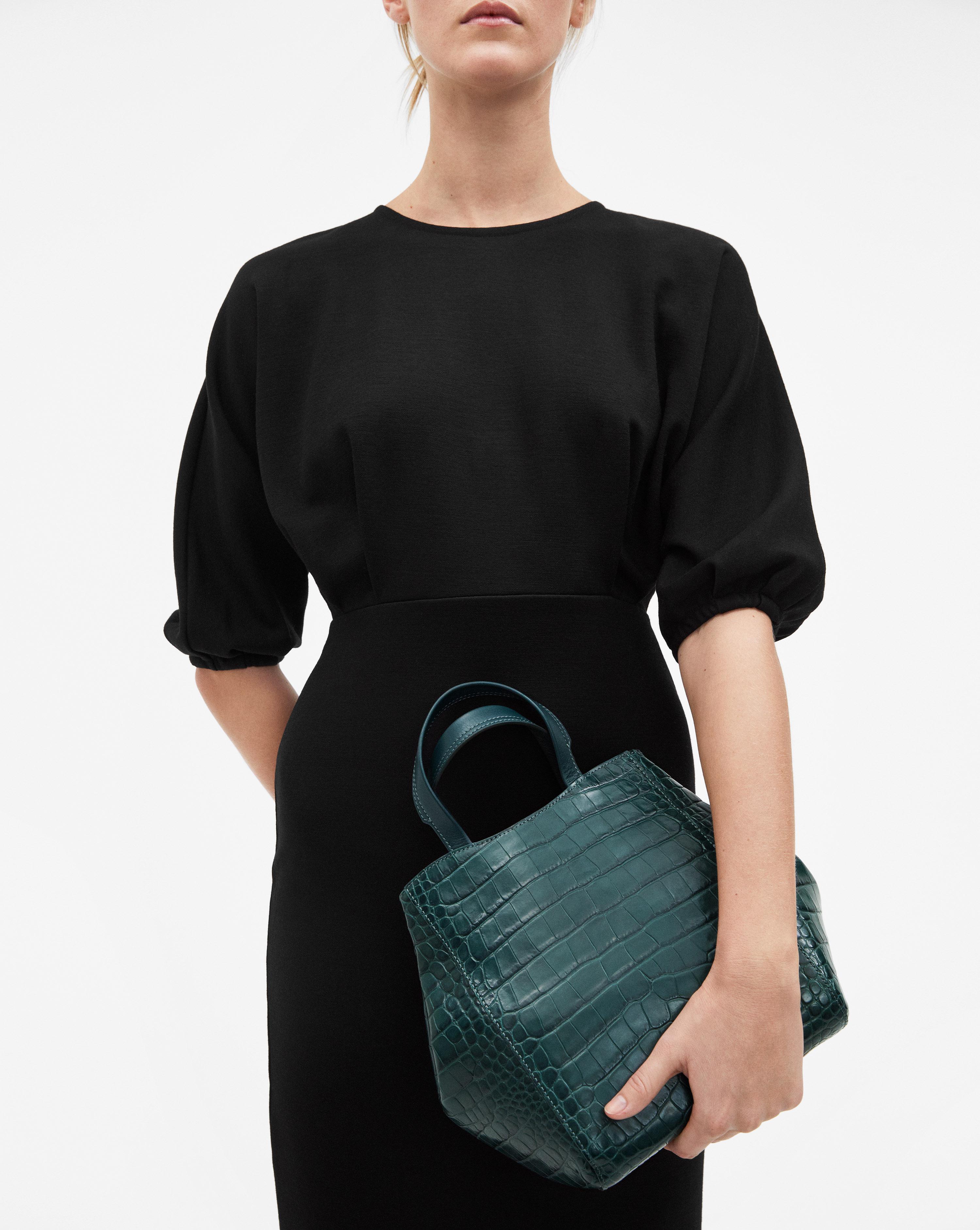 Filippa K Shelby Mini Bucket Leather Bag Emerald Croco - Lyst