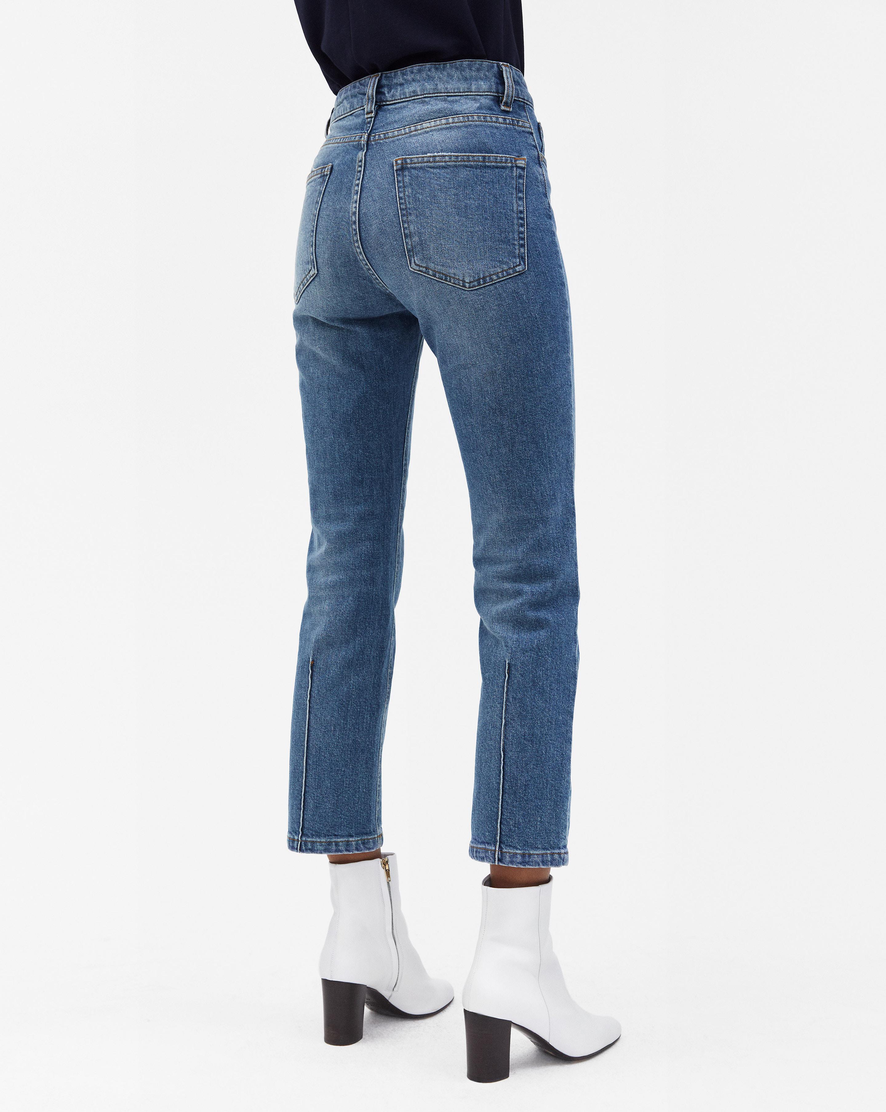stella cropped mid blue denim