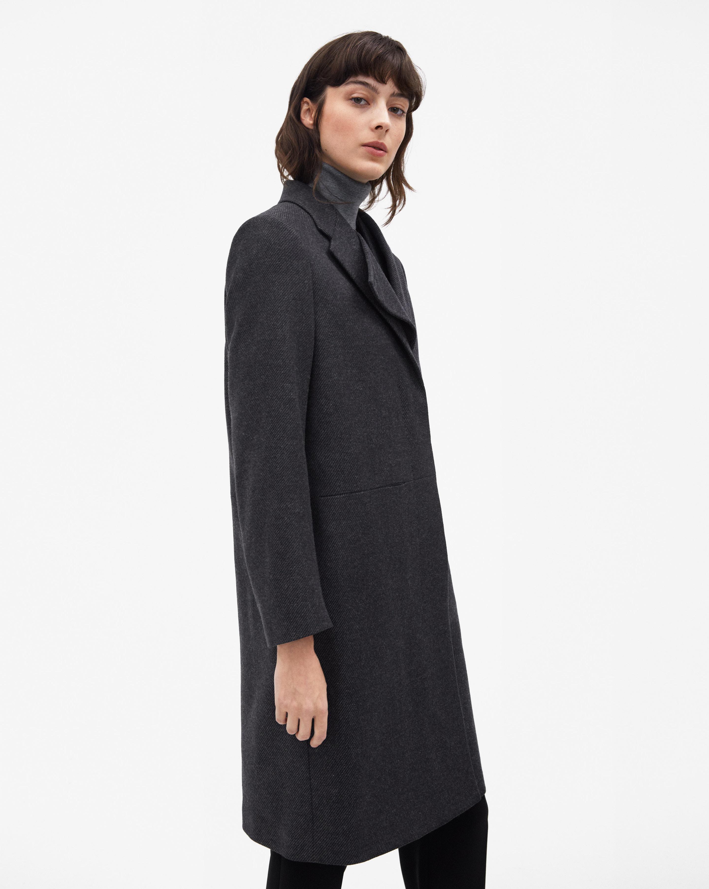 Lyst Runner Antracite Black Front Coat Filippa K In R86qzxZ0w