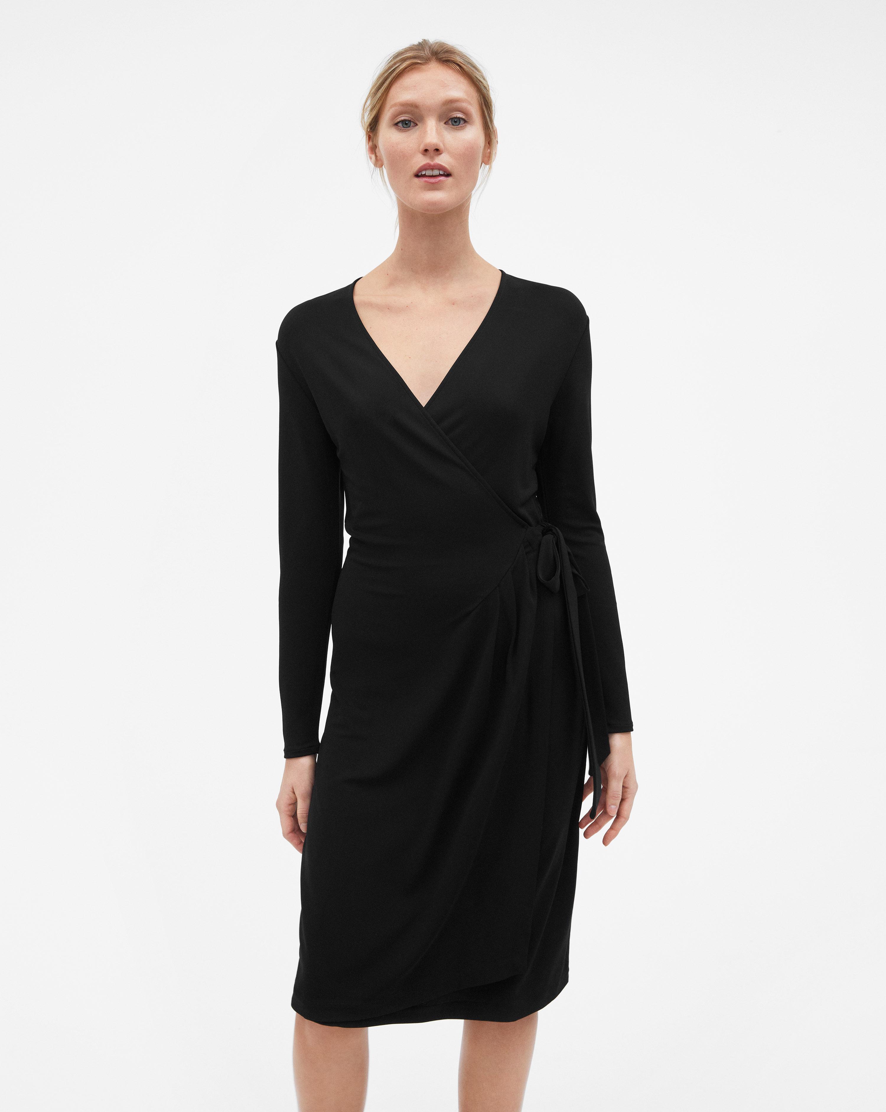 Filippa K Synthetic Drapey Crepe Wrap Dress Black - Lyst