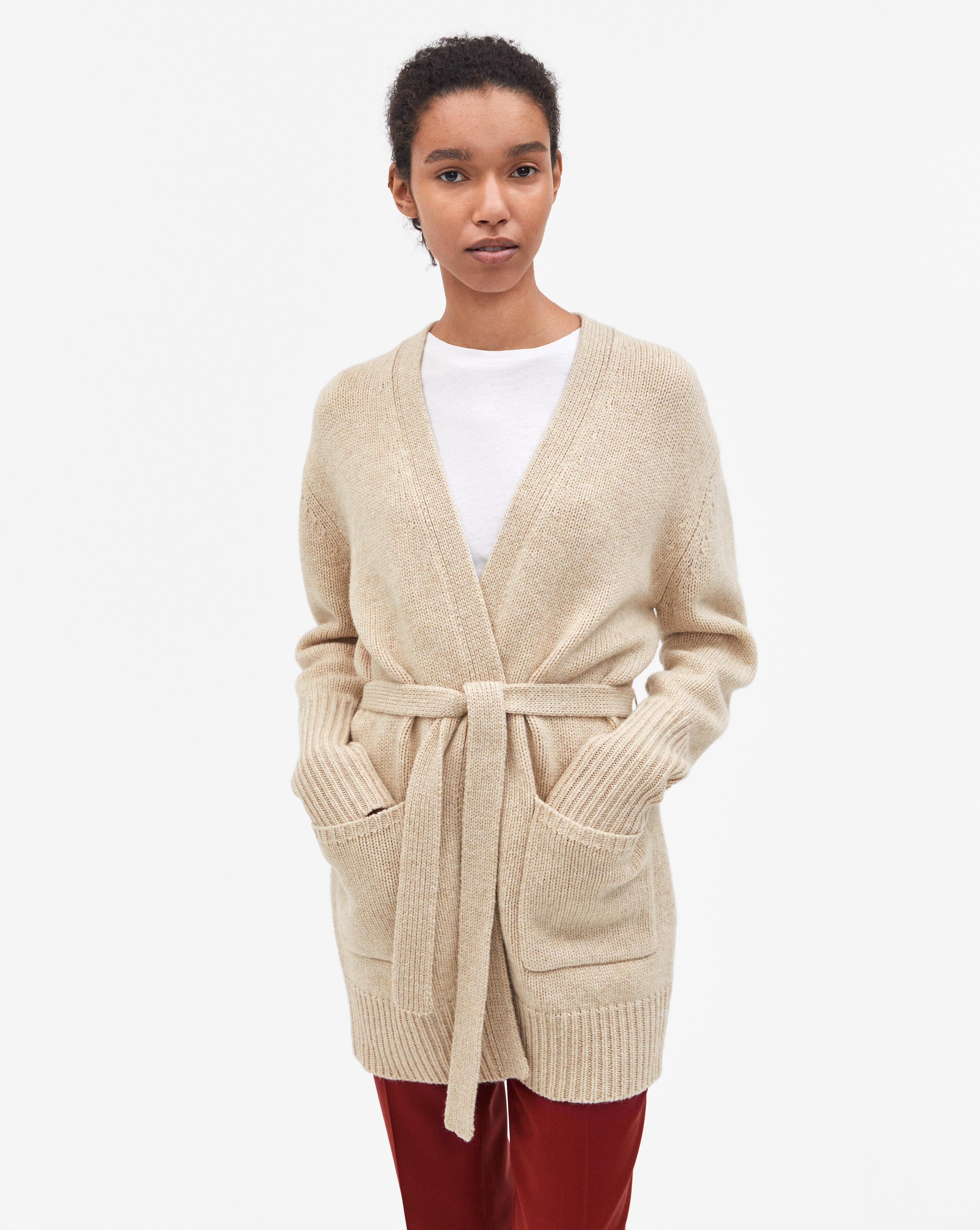 Filippa K Wool Chunky Mid Cardigan Sandstone in Natural - Lyst