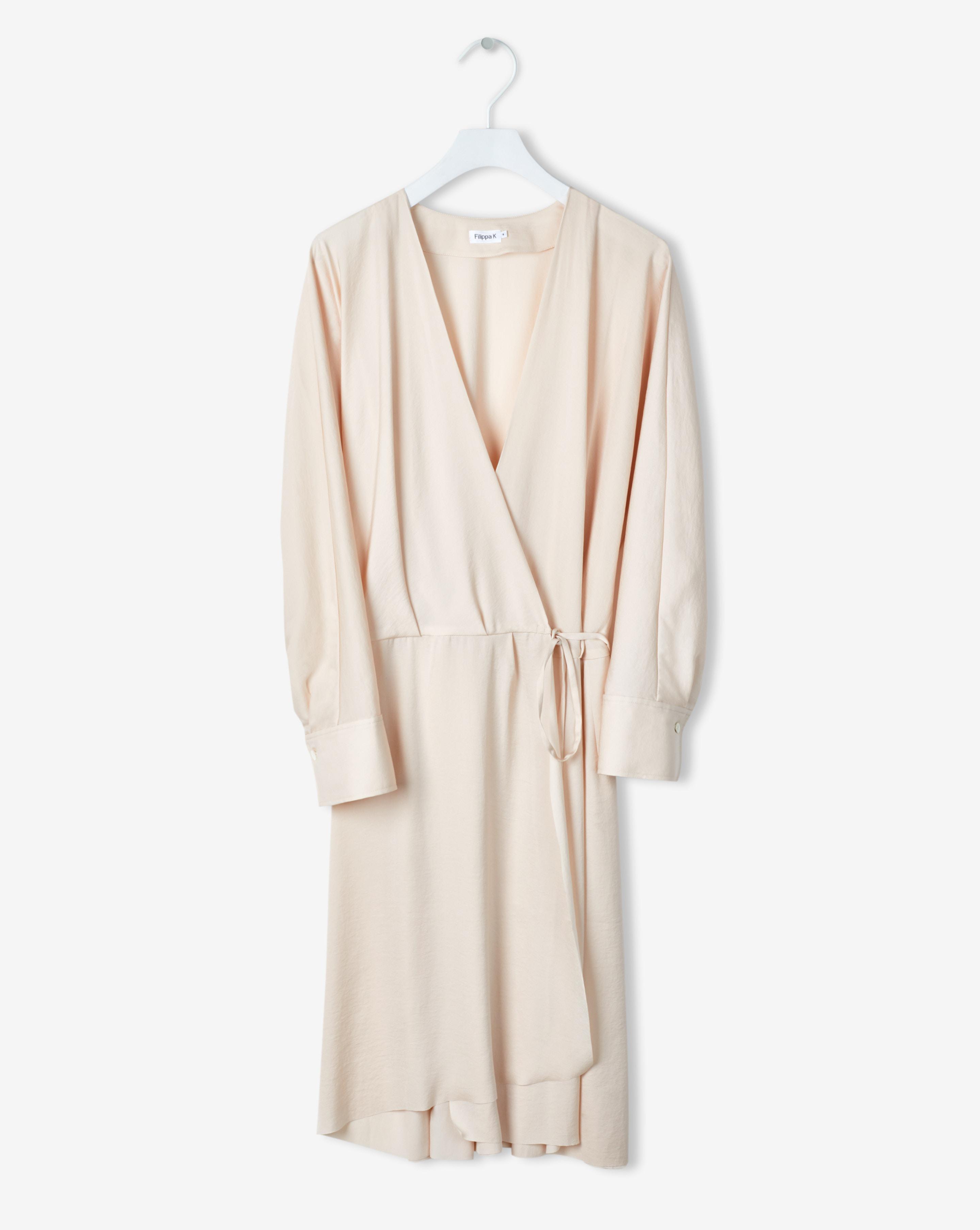 Filippa K Slinky Wrap Dress Bisque in Natural | Lyst