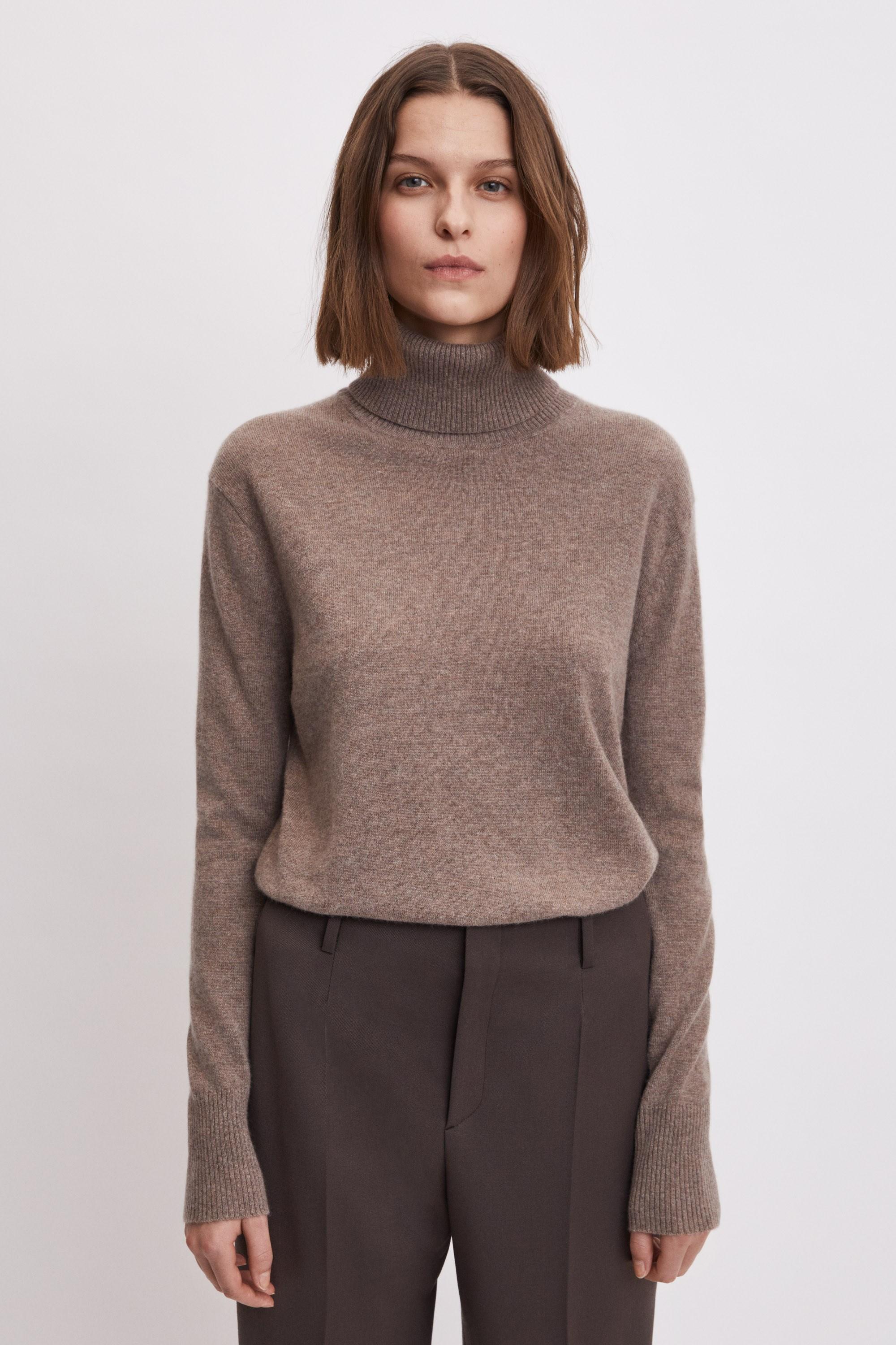 Filippa K Cashmere Roller Neck Sweater in Taupe (Brown) - Lyst