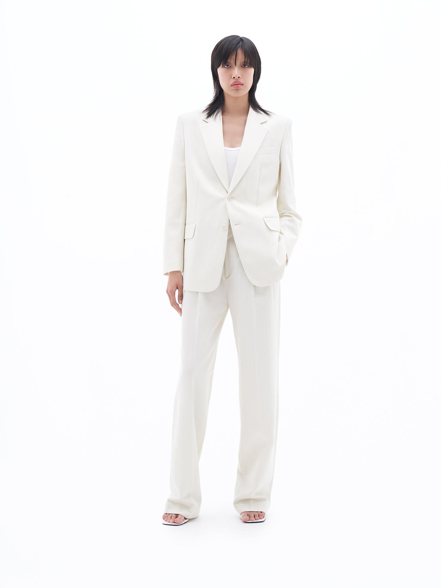 Filippa K Tailored Pinstripe Blazer in White | Lyst Canada