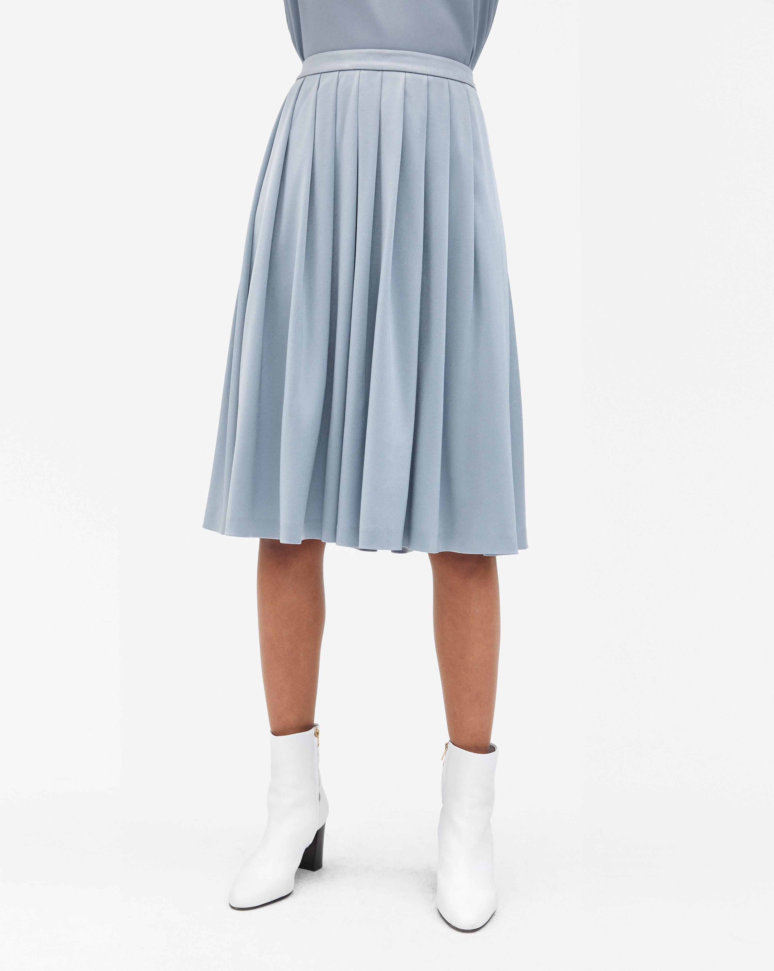 Filippa K Pleated Midi Skirt Dove Blue | Lyst