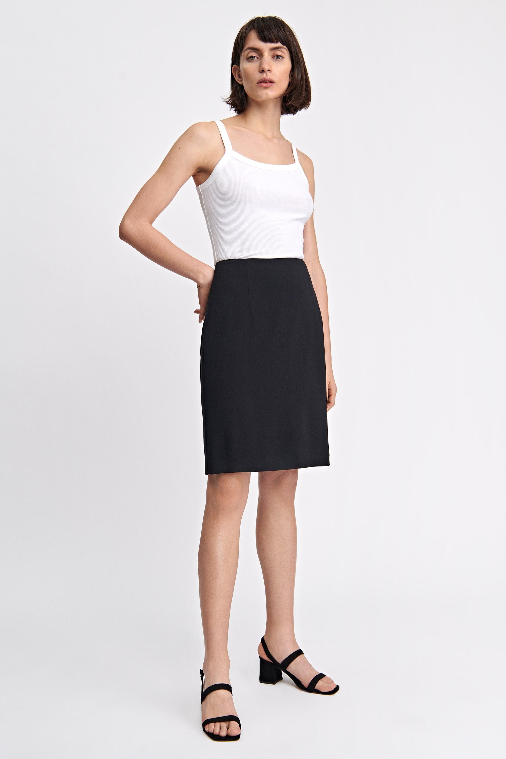 Filippa K High Waist Crepe Skirt in Black - Lyst