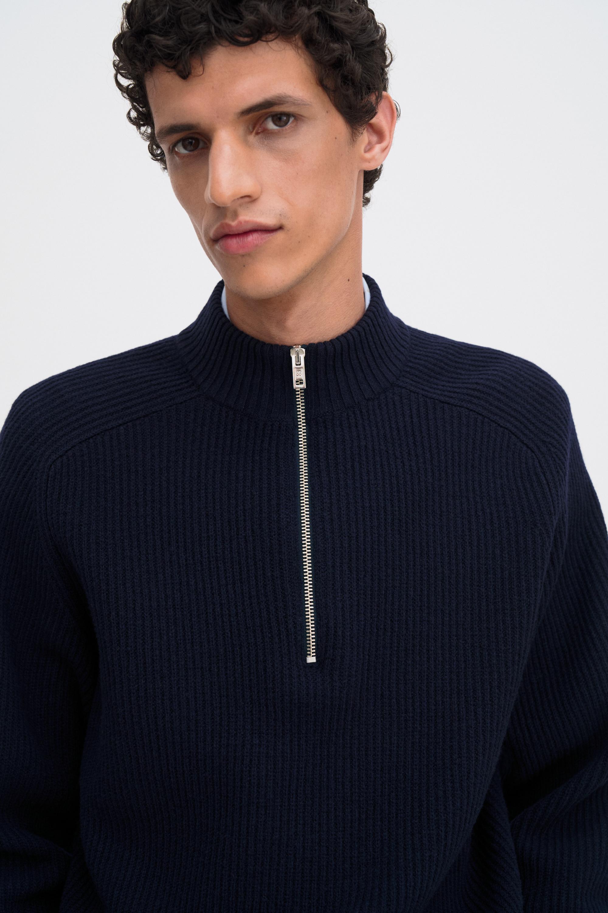 Filippa K Wool Half Zip Sweater in Blue for Men | Lyst