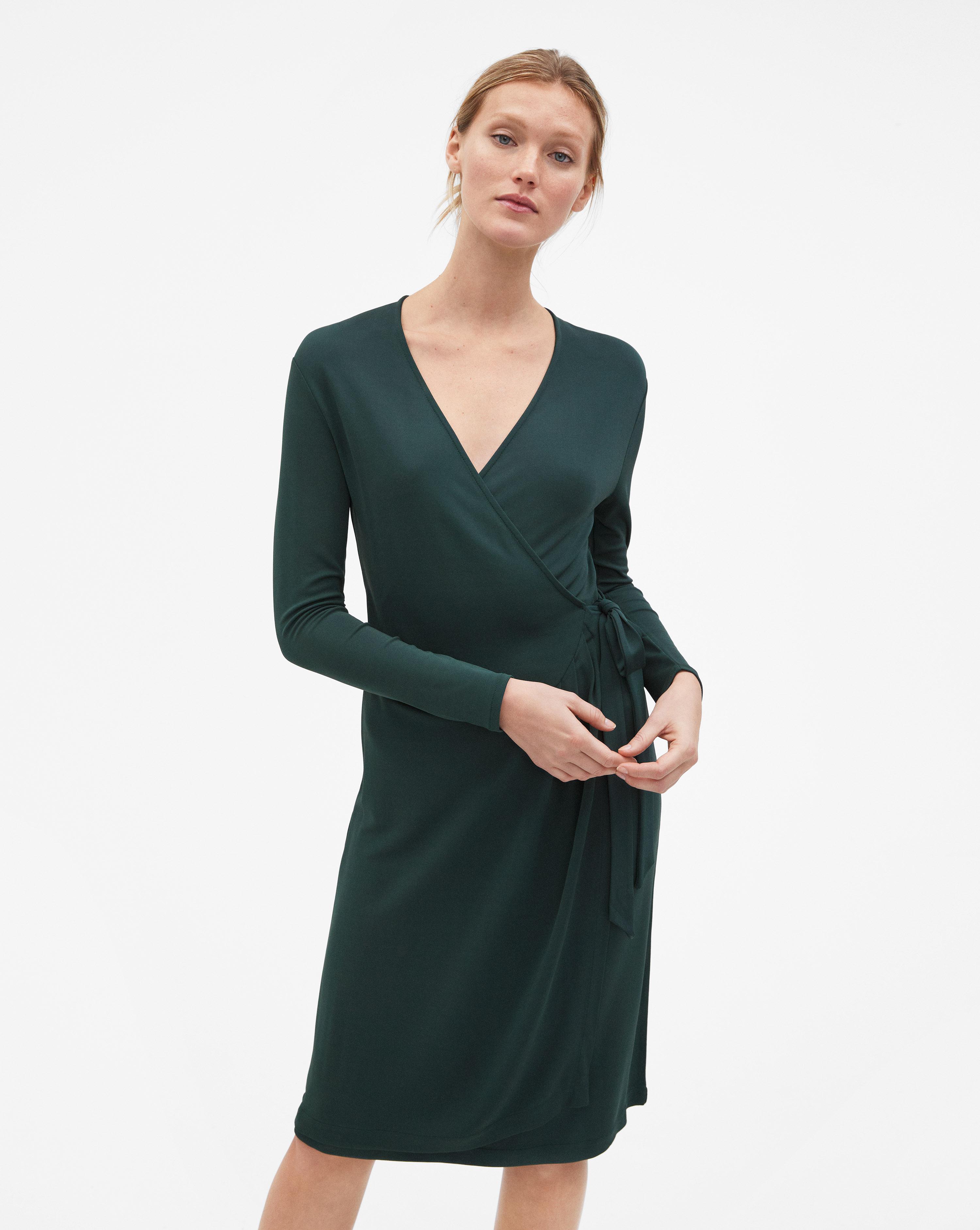 Filippa K Synthetic Drapey Crepe Wrap Dress Spruce in Green - Lyst
