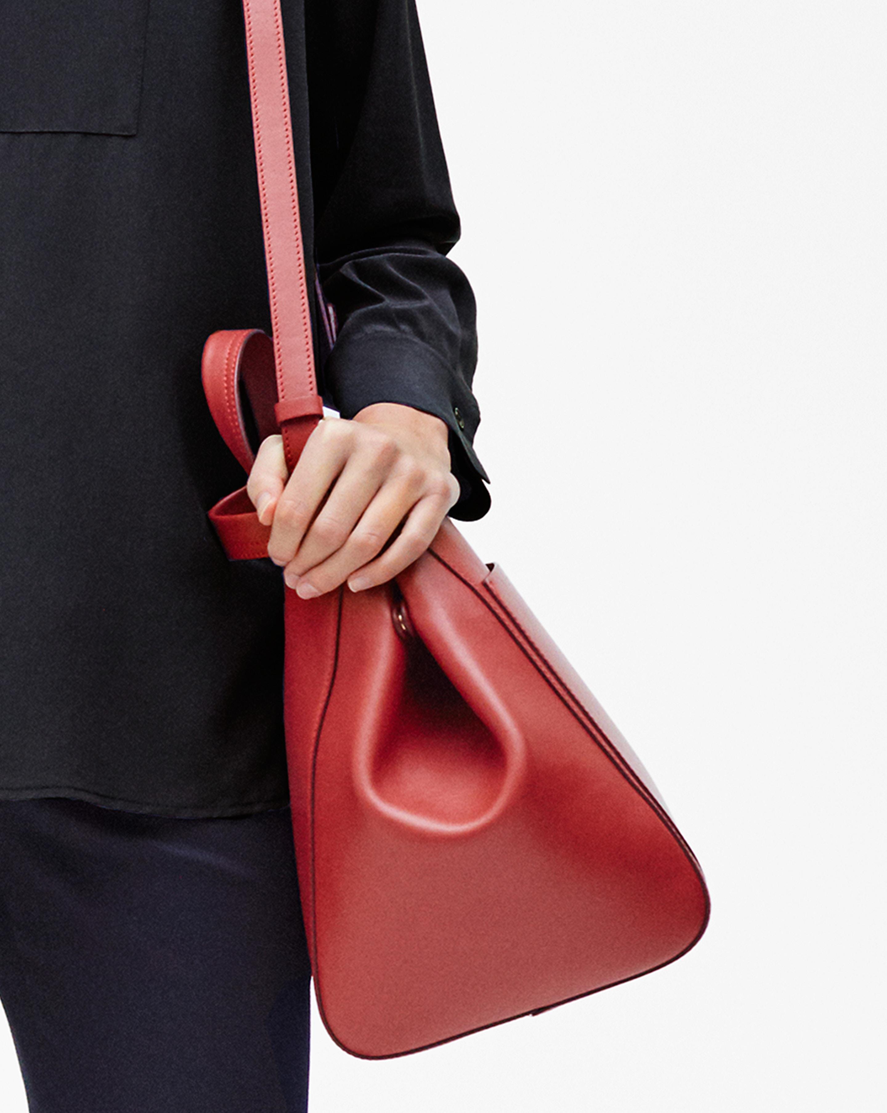 Filippa K Shelby Mini Bucket Leather Bag Brick in Red - Lyst