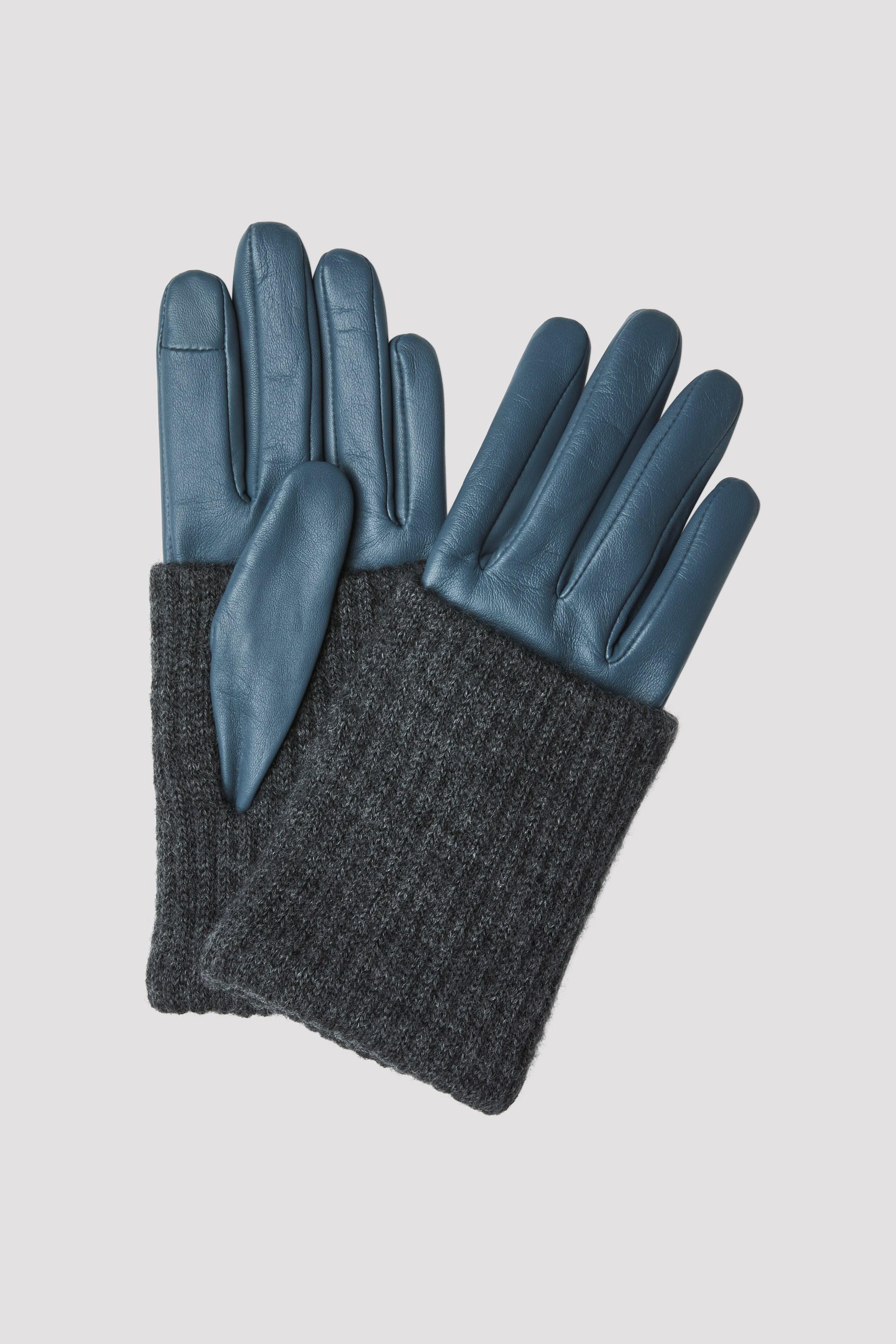 Filippa K Short Wool Rib Gloves in Blue Slate (Blue) - Lyst