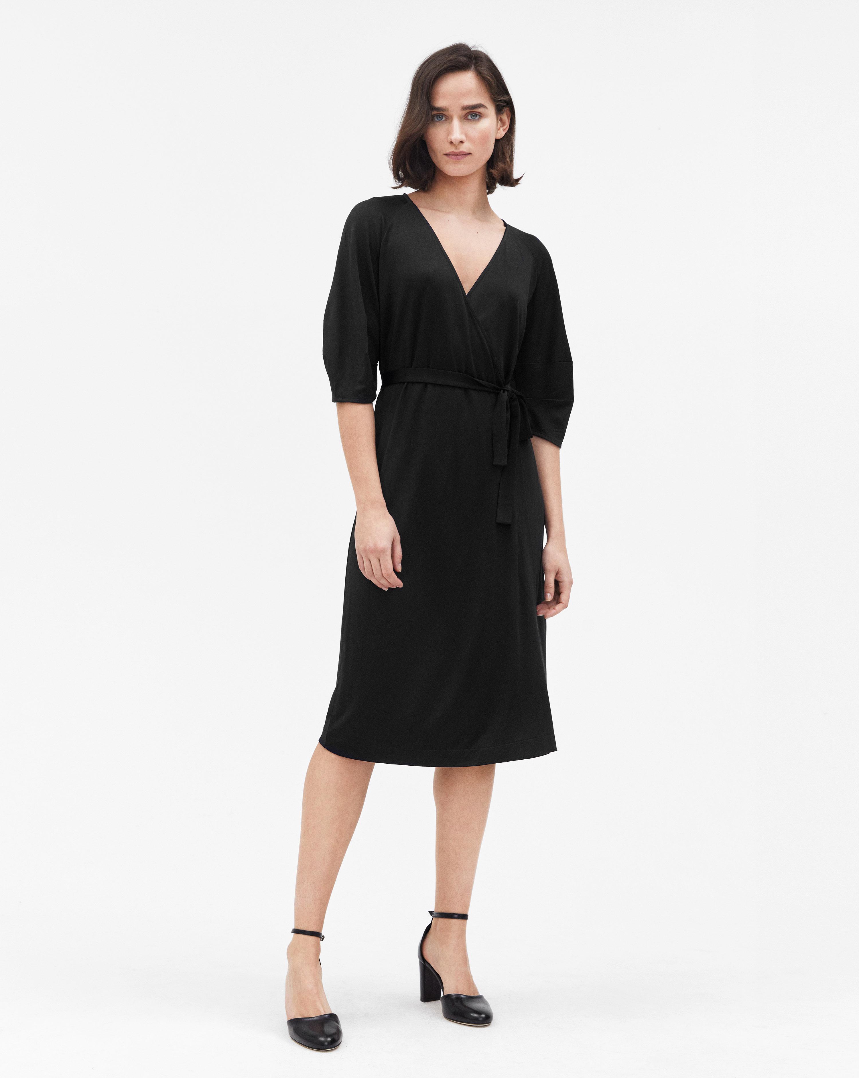 Filippa K Jersey Wrap Dress Black - Lyst