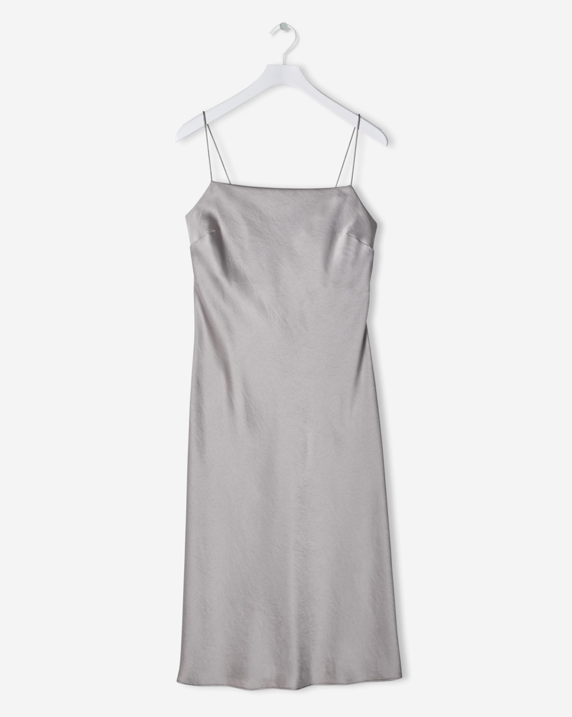 Filippa K Satin Slip Dress Oyster in Gray - Lyst