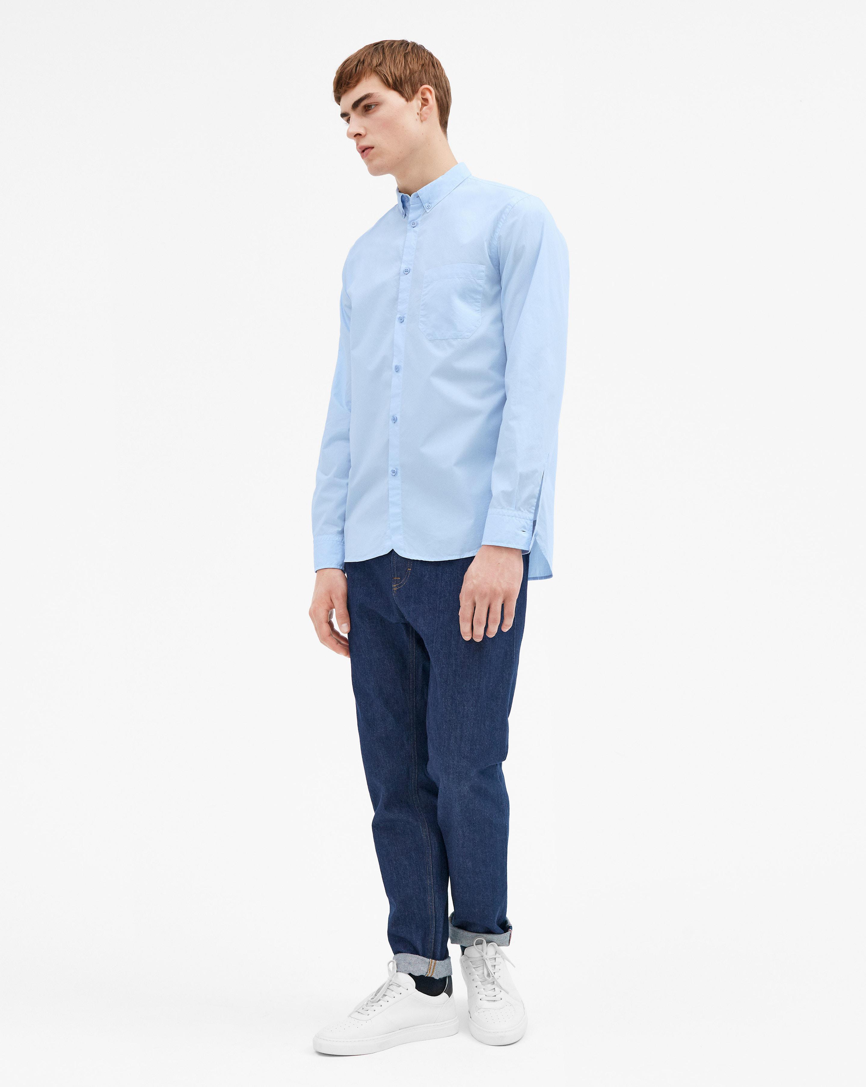 Cotton Peter Washed Poplin Shirt Light 