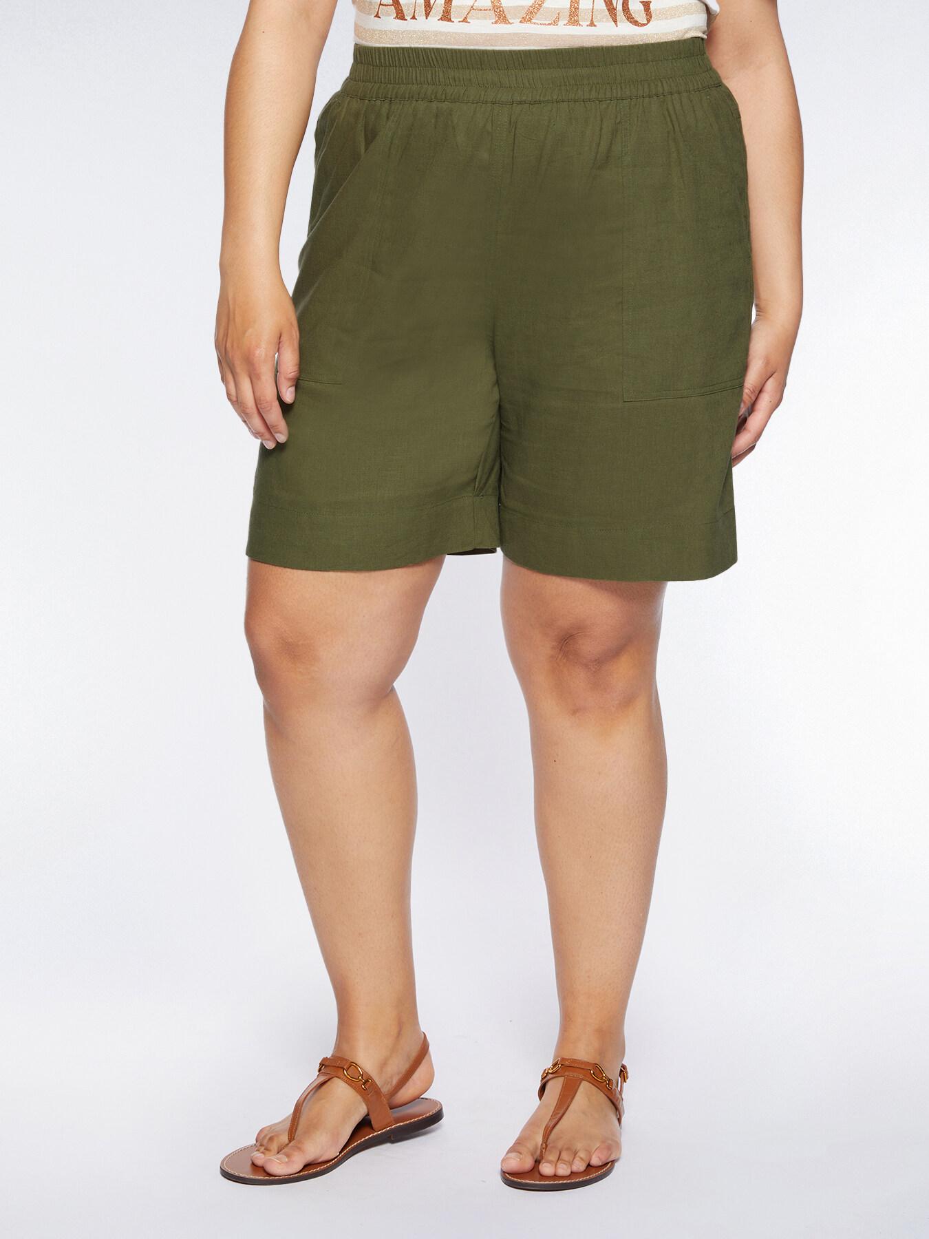 Pantaloni corti in lino e viscosa taglia 41 50 it di FIORELLA RUBINO in Verde Lyst