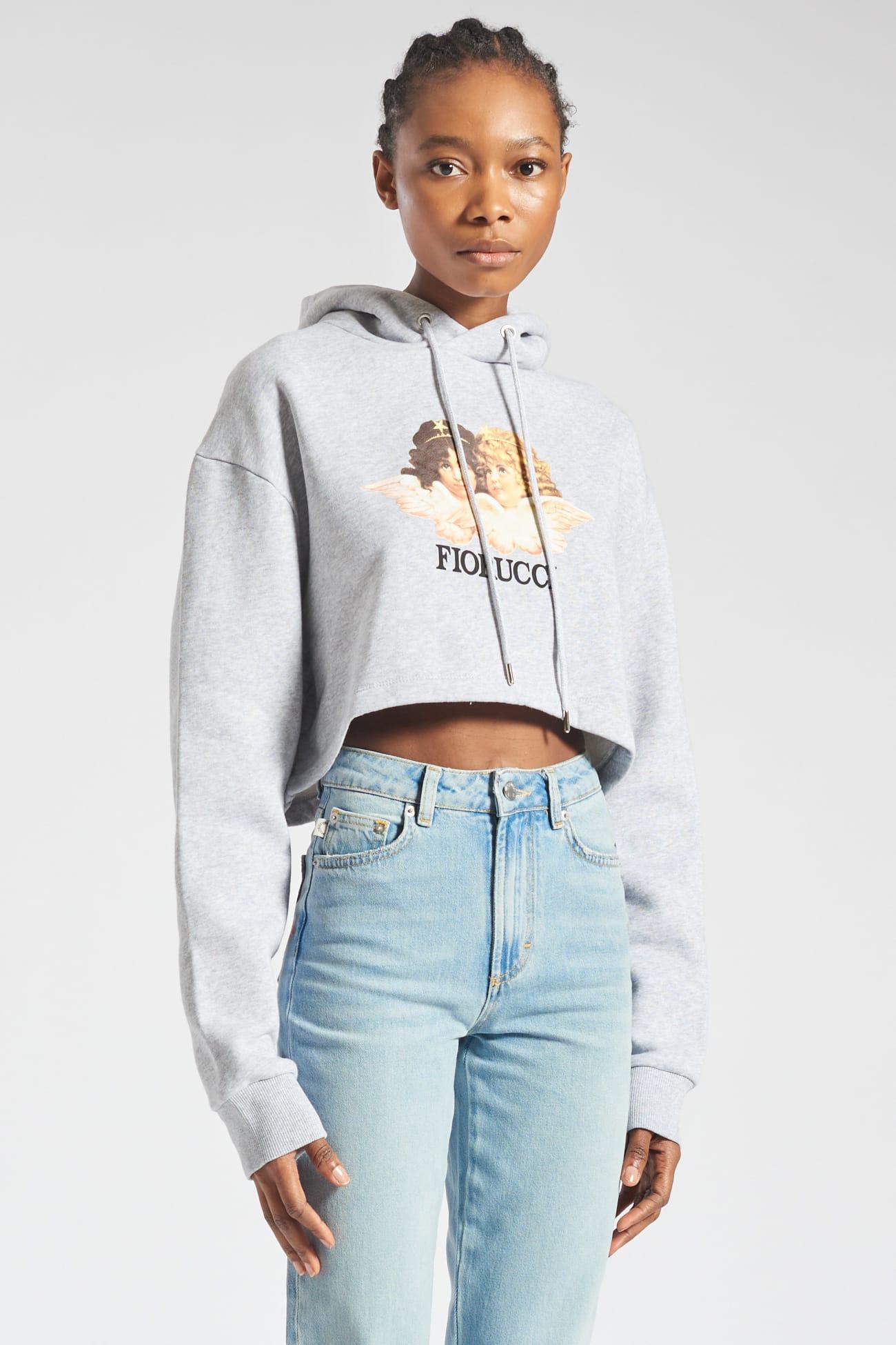 Kith Fiorucci Cropped Hoodie Hooded Sweatshirt Fiorucci Vintage