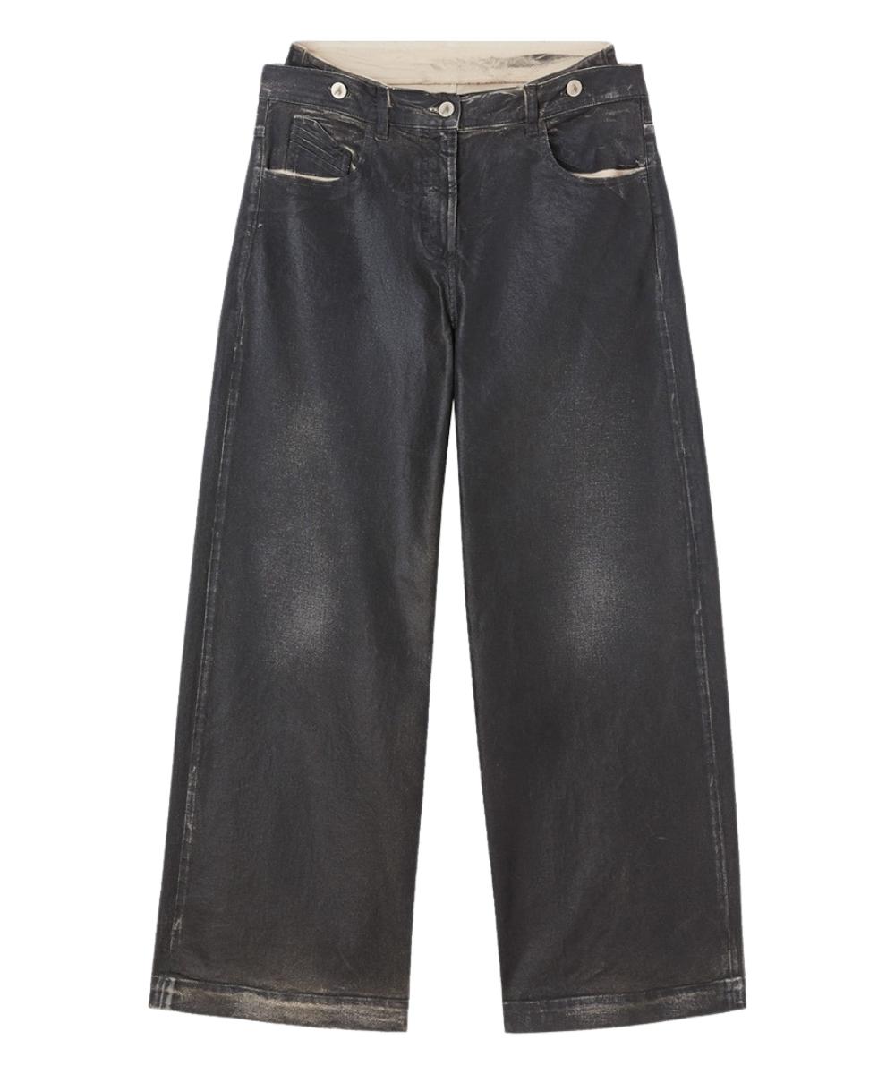 The Attico Double-waistband baggy Jeans in Gray | Lyst