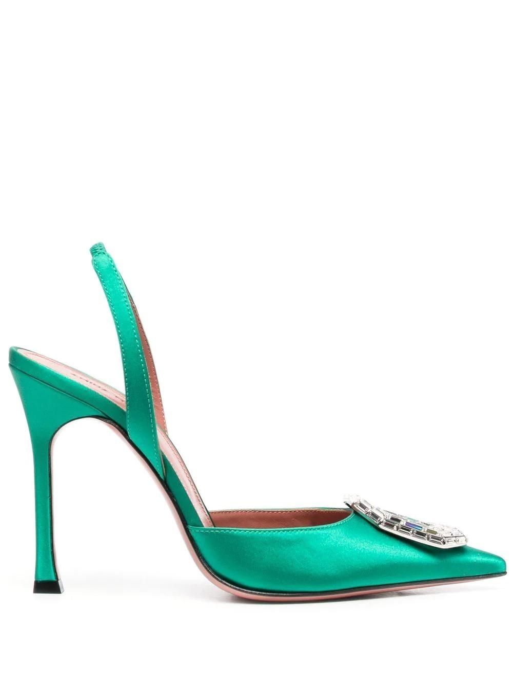 AMINA MUADDI Camelia 105mm Pumps in Green | Lyst