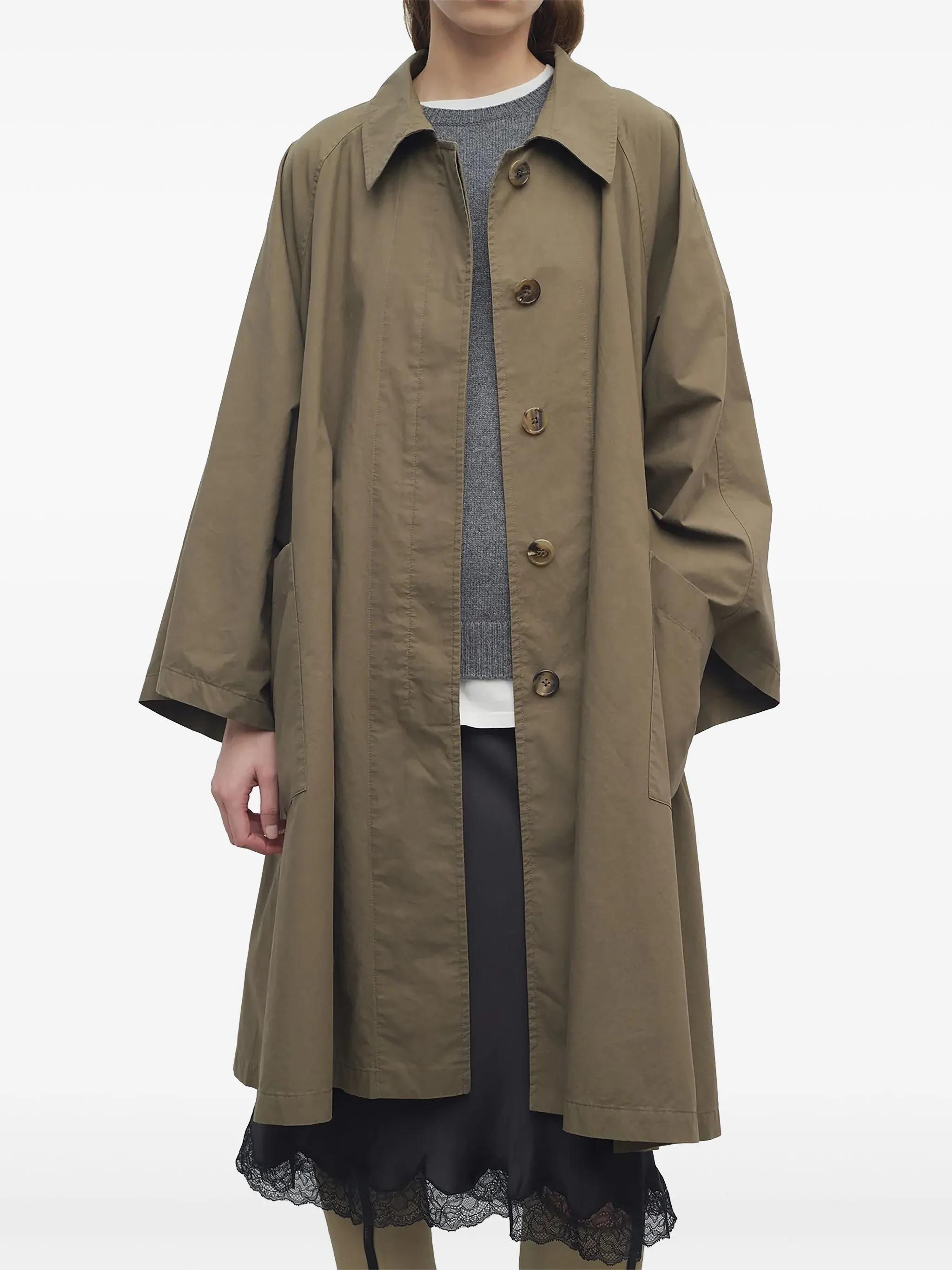 The Row Leins Coat In Cotton in Brown | Lyst