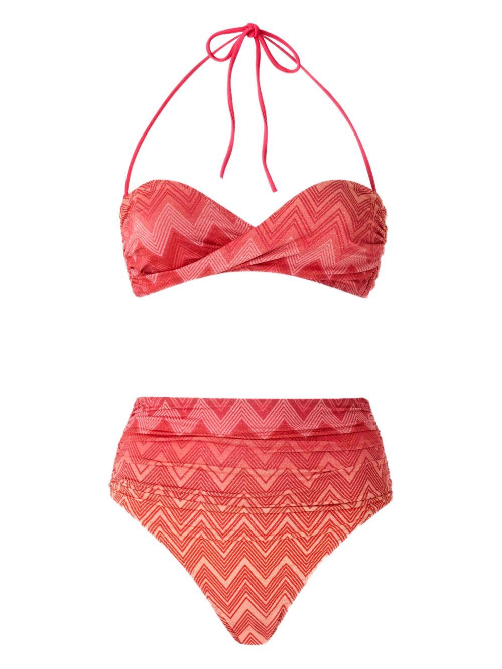 ビキニ MISSONI Rhinestone patterned bikini (MS25SP0HBR012W S507I) Zig zag lamé viscose bikini with sequins and lace to braid