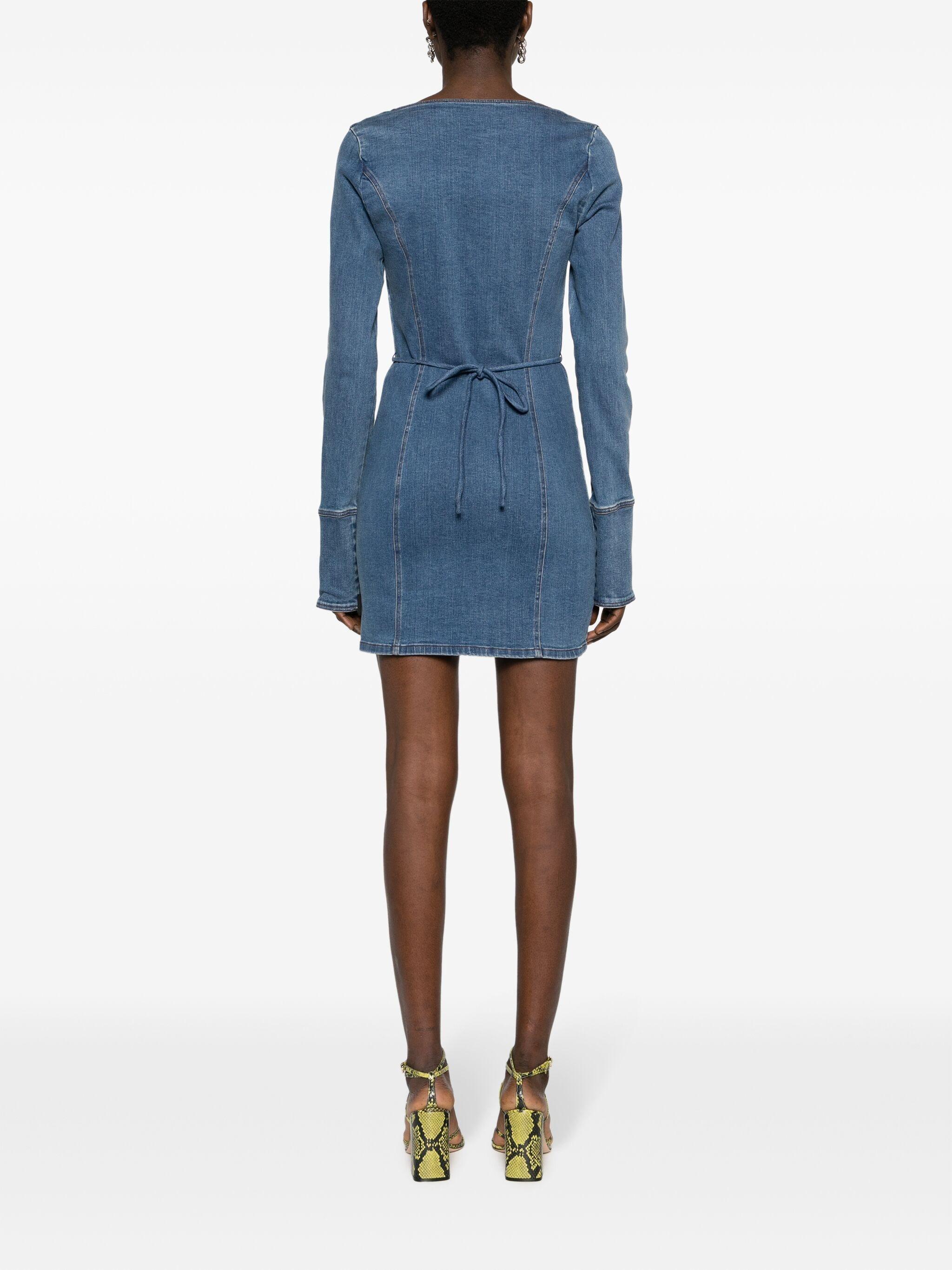 Long sleeve outlet denim mini dress