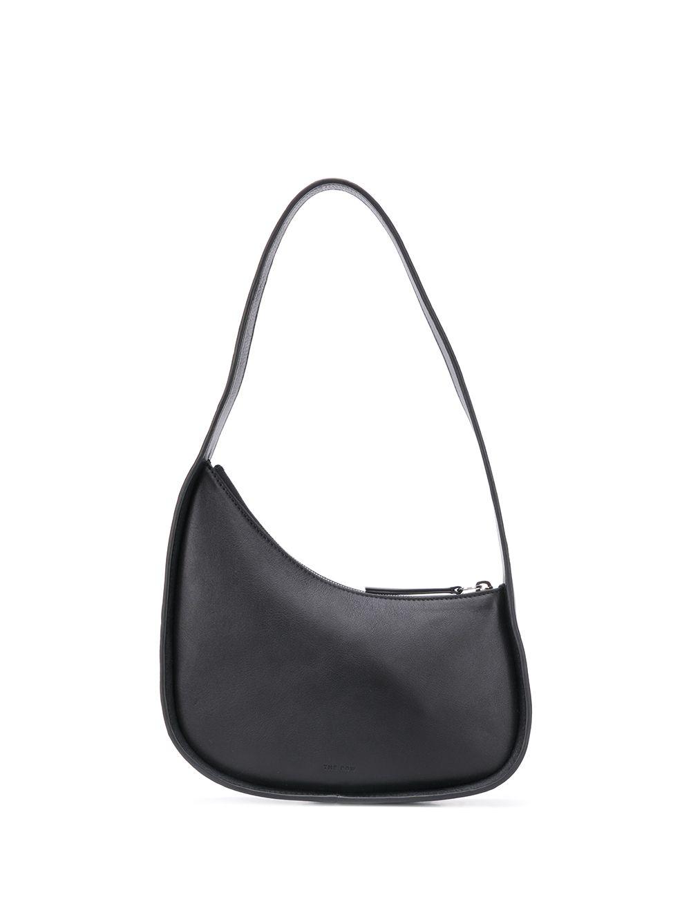 The Row Black Calf Leather Half Moon Tote Bag Lyst