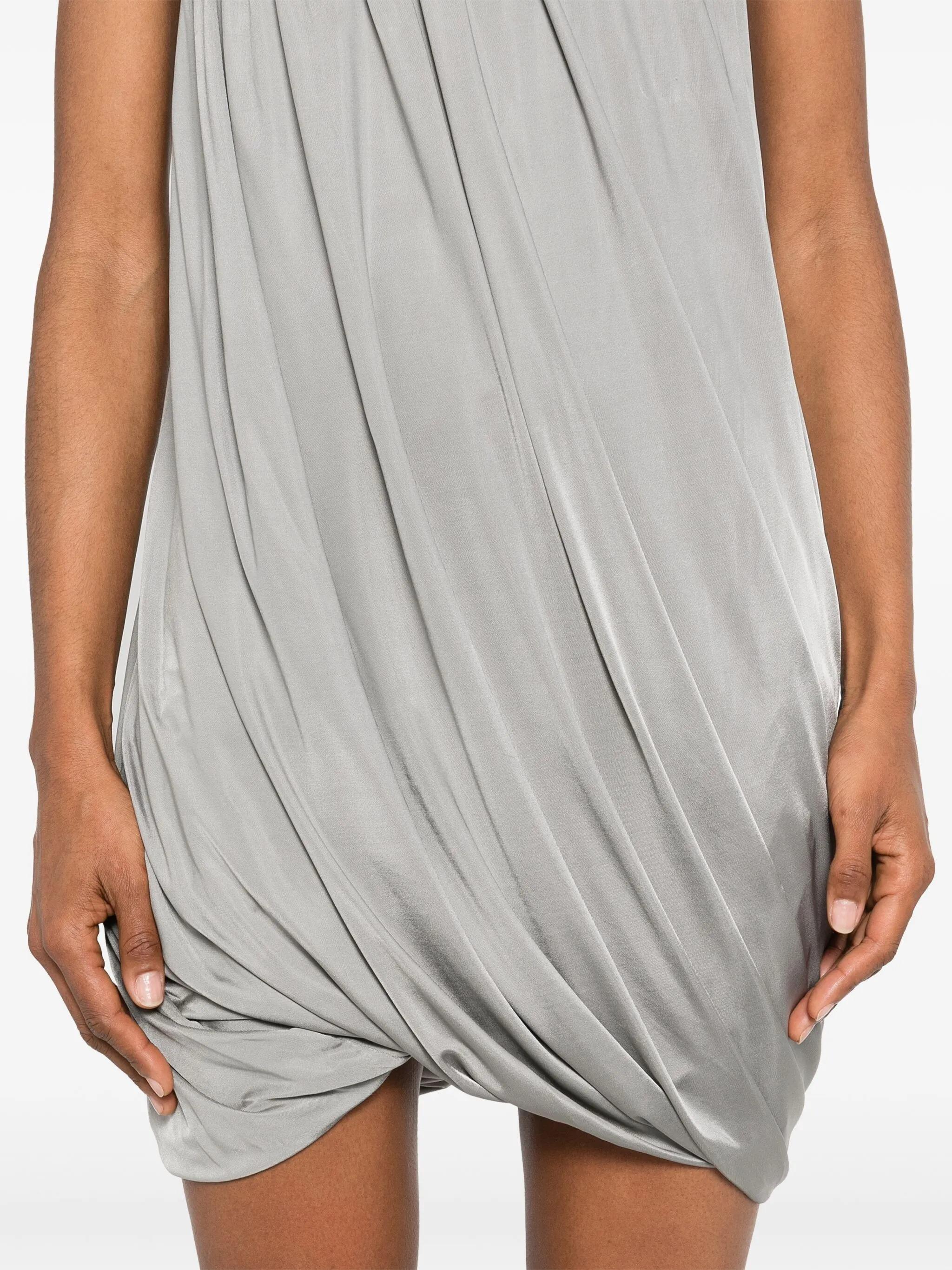ワンピース THE ATTICO Draped mini dress Gray 28477959_59671791_600.jpg