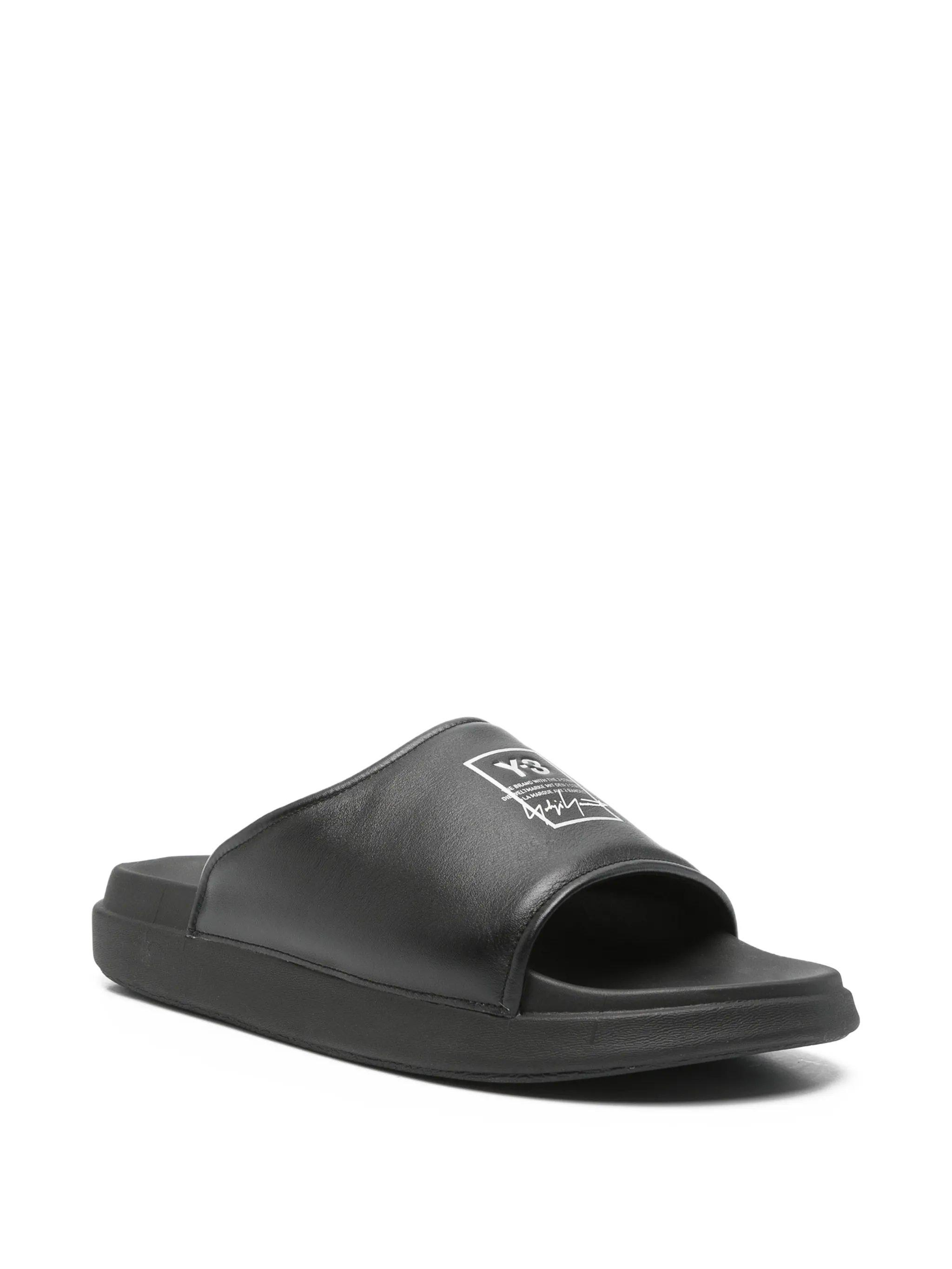 Y-3 Men\'s Black Leather Crisscross Sling Sandals Black Leather Criss Cross Sandals: Handmade Greek Slides  main image 2