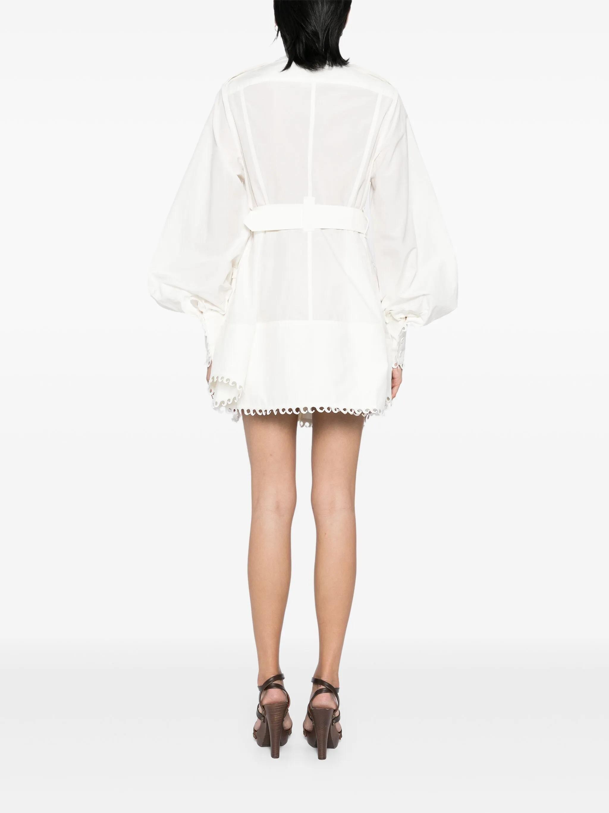 zimmermann silk utility dress Zimmermann Utility Mini Dress in Cream Floral