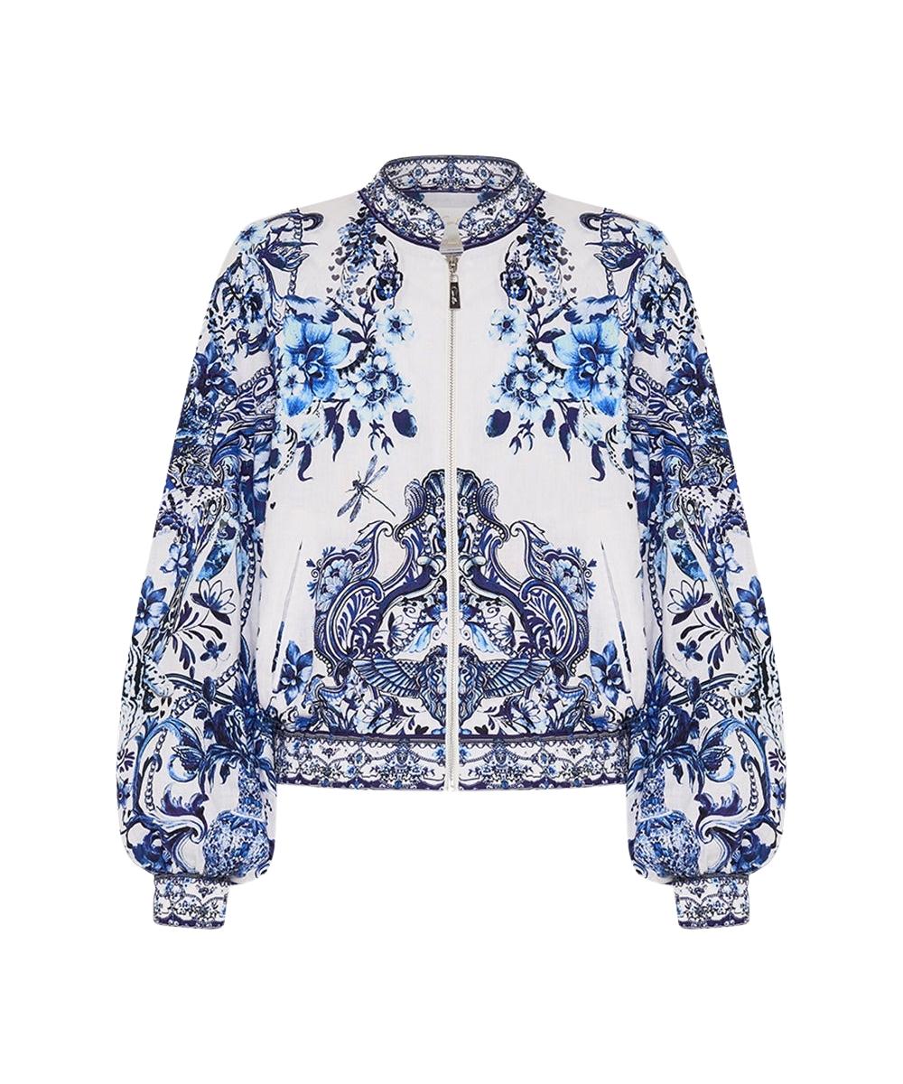 Camilla graphic-print shirred miniskirt - White