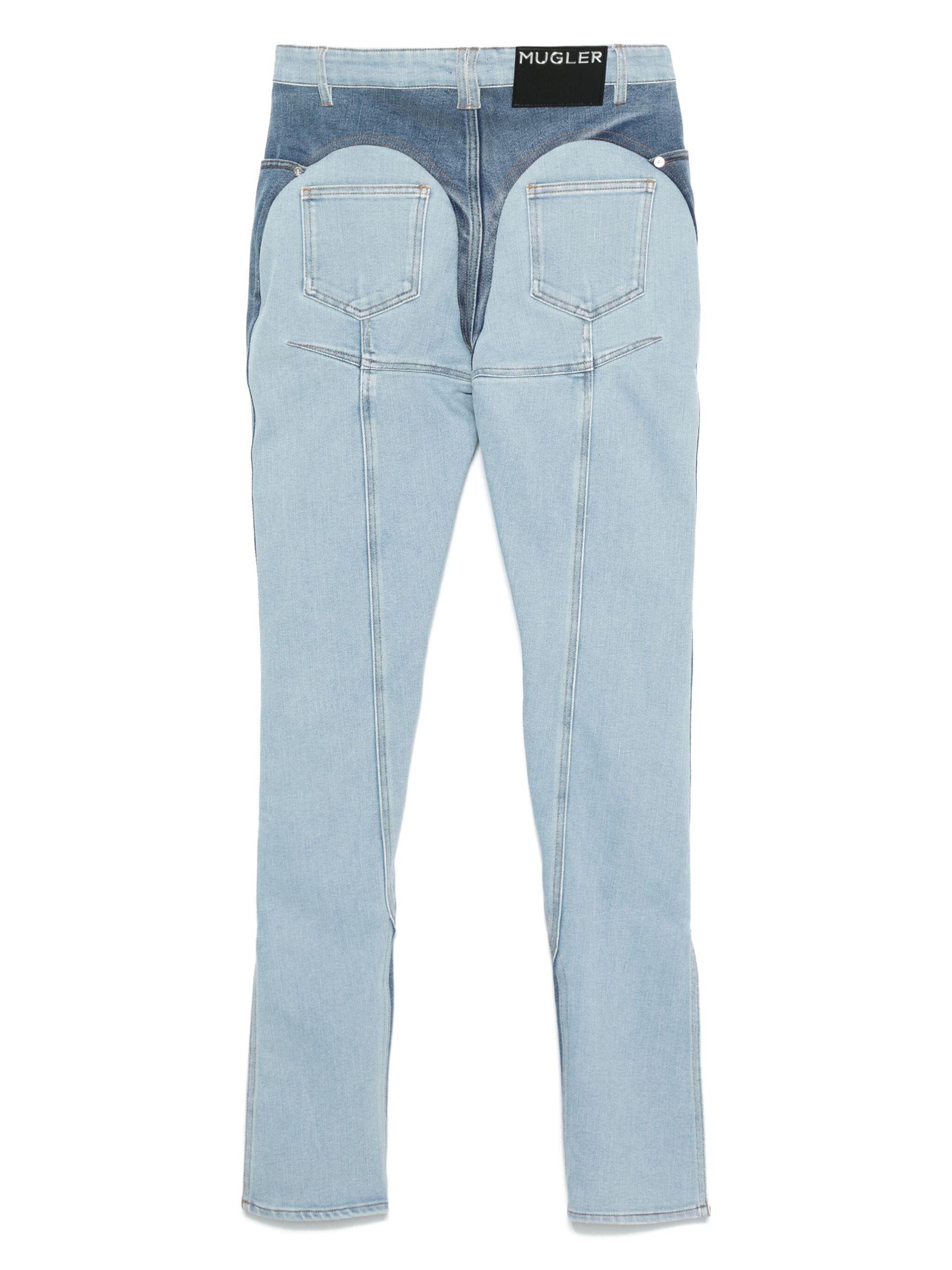Mugler Bi-color Skinny Jeans in Blue Lyst UK