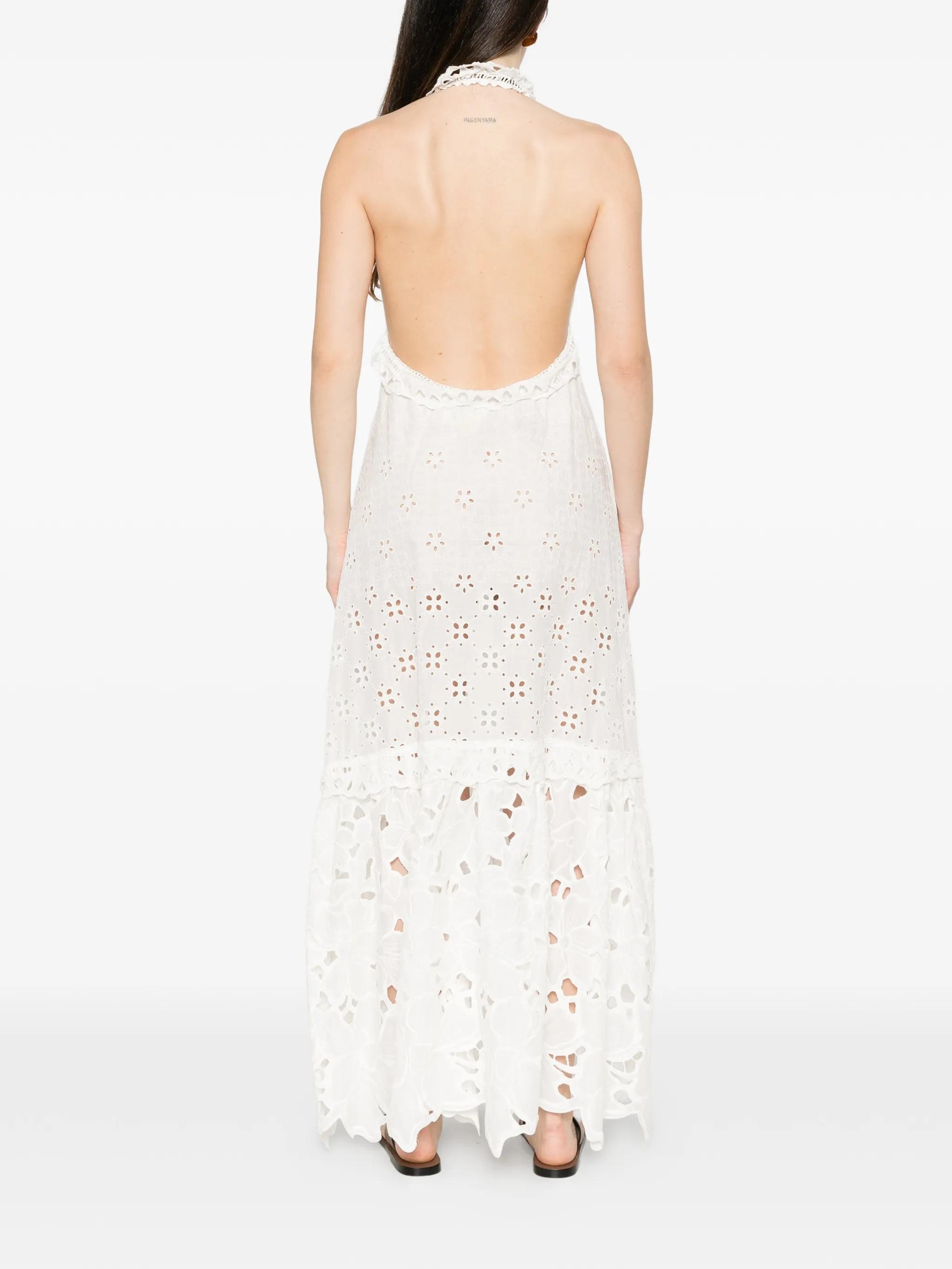 ermanno scervino cotton blend lace long dress Ermanno Scervino Lace Panelling Maxi Dress