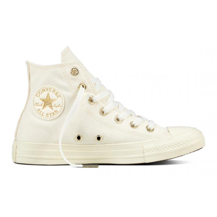 white leather converse gold eyelets