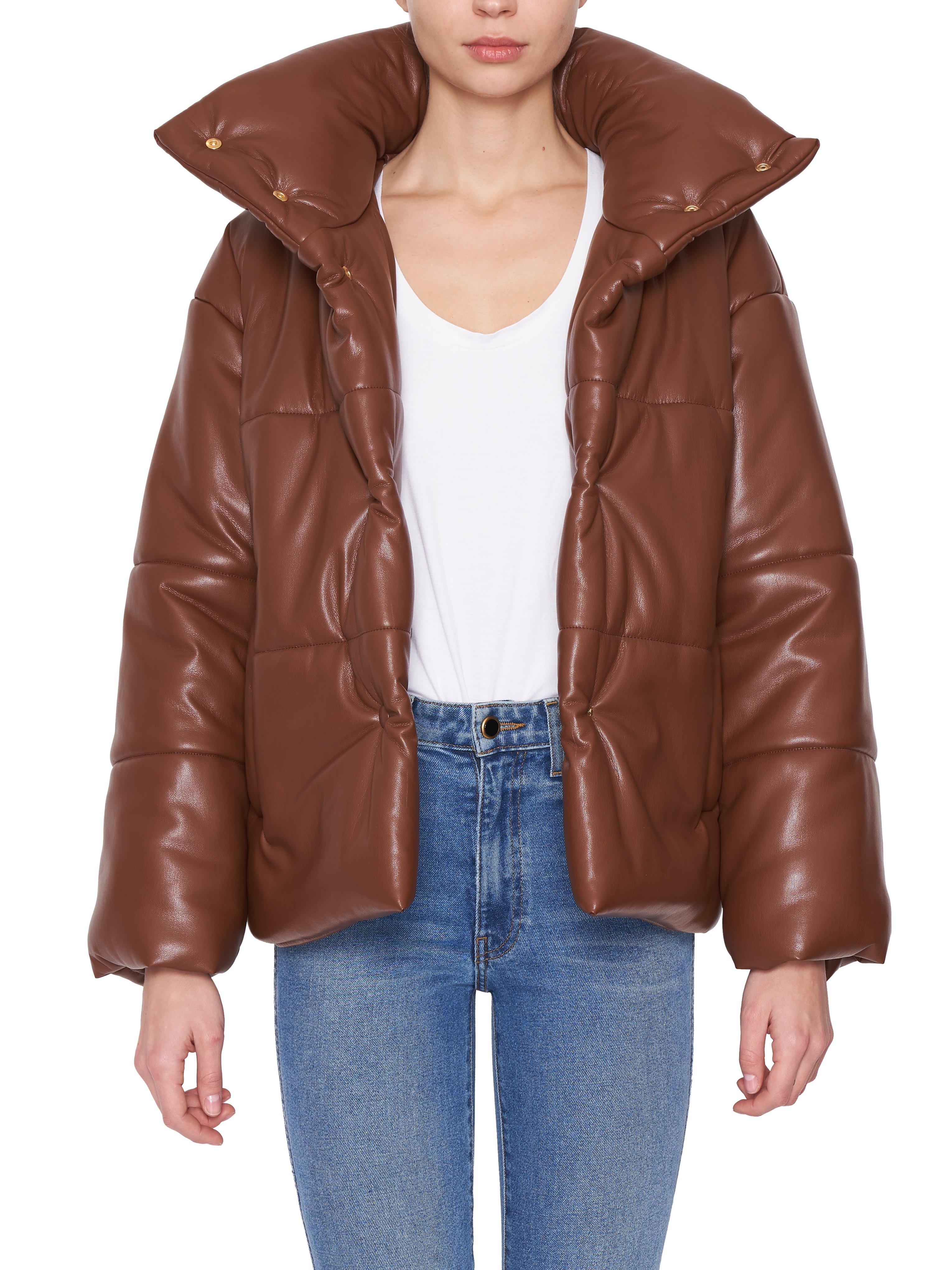 Nanushka Hide Faux Leather Puffer Jacket in Rust (Brown) - Lyst