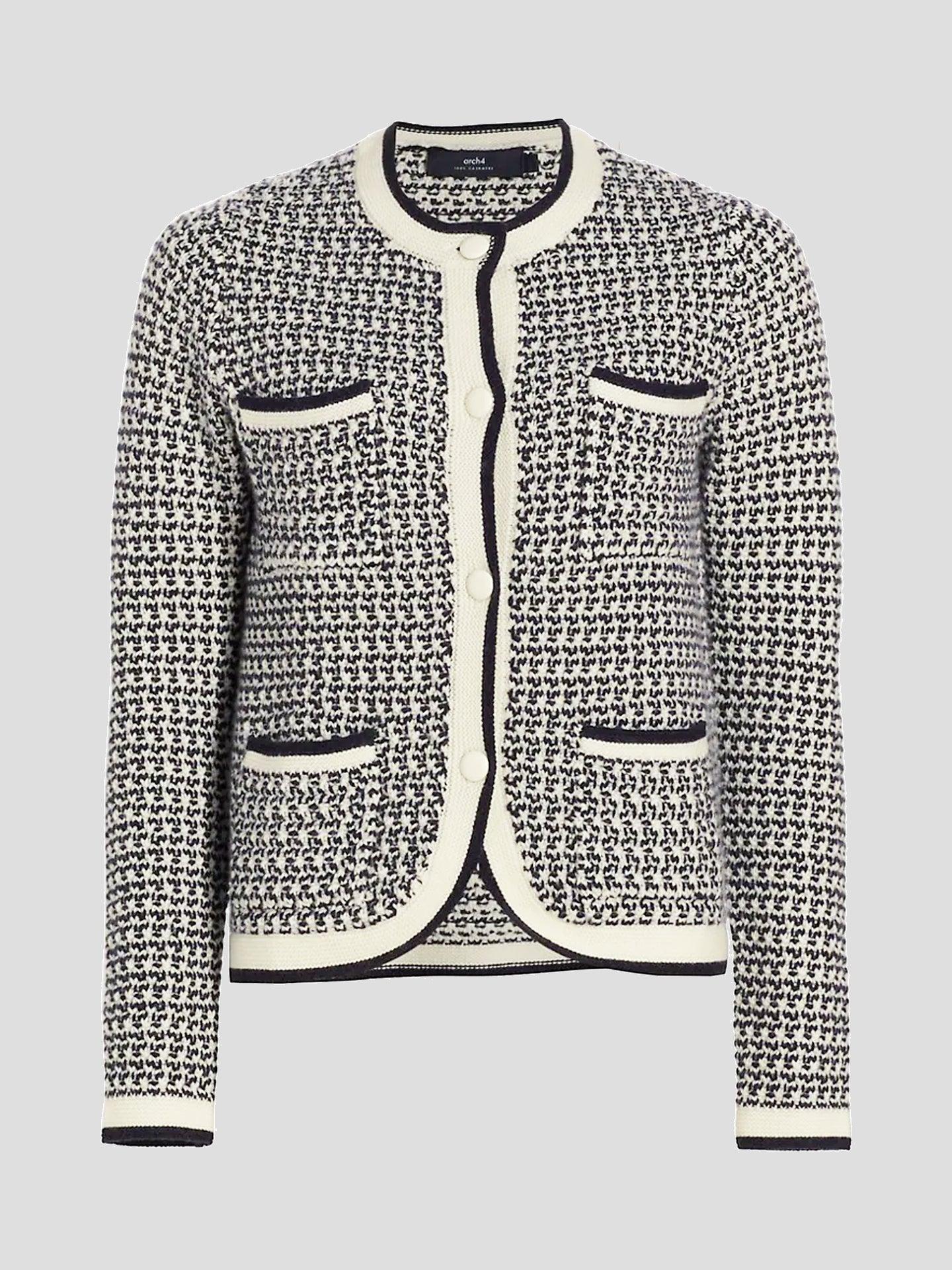 arch4 Tulip Tweed-texture Knit Cardigan in Gray | Lyst