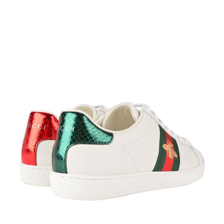 Gucci Leather New Ace Embroidered Bee 