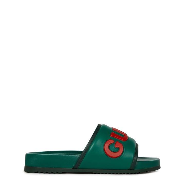 Gucci Sideline Sliders in Green for Men Lyst UK