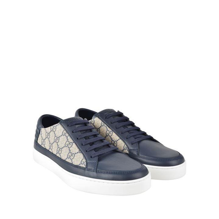 gucci navy trainers