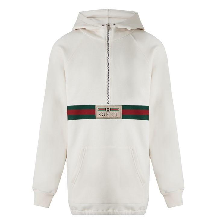 Gucci Gucci Junior Logo Hooded Sweatshirt in White Lyst UK