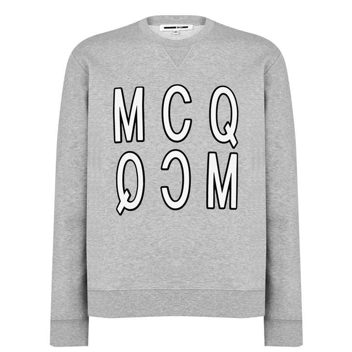 McQ Velvet Logo Sweatshirt in Grey for Men Lyst UK