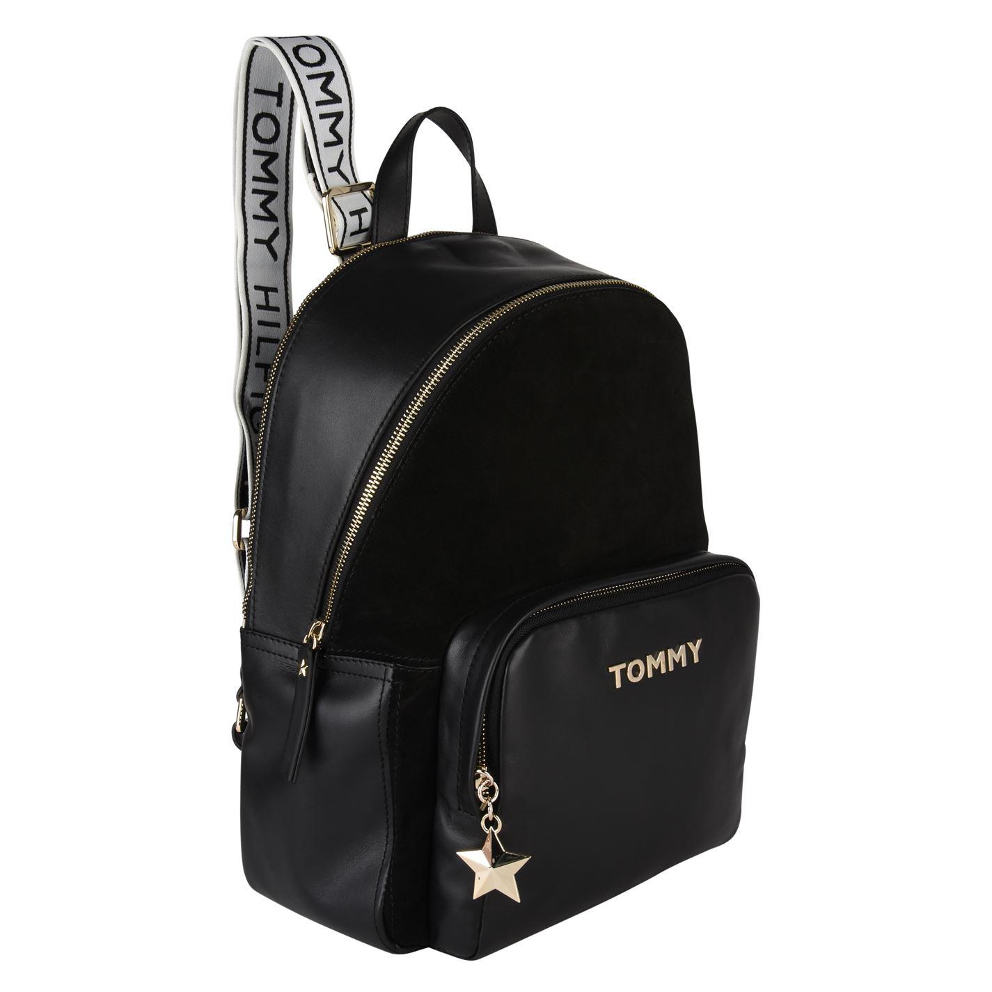 Tommy Hilfiger Leather Star Charm Backpack in Black - Lyst
